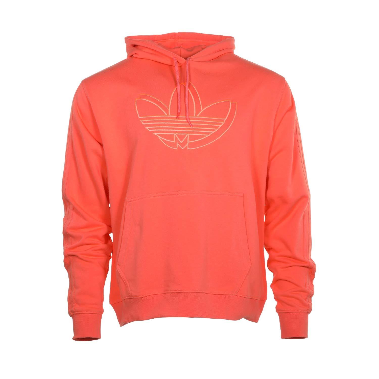 adidas originals oversized trefoil logo hoodie in orange
