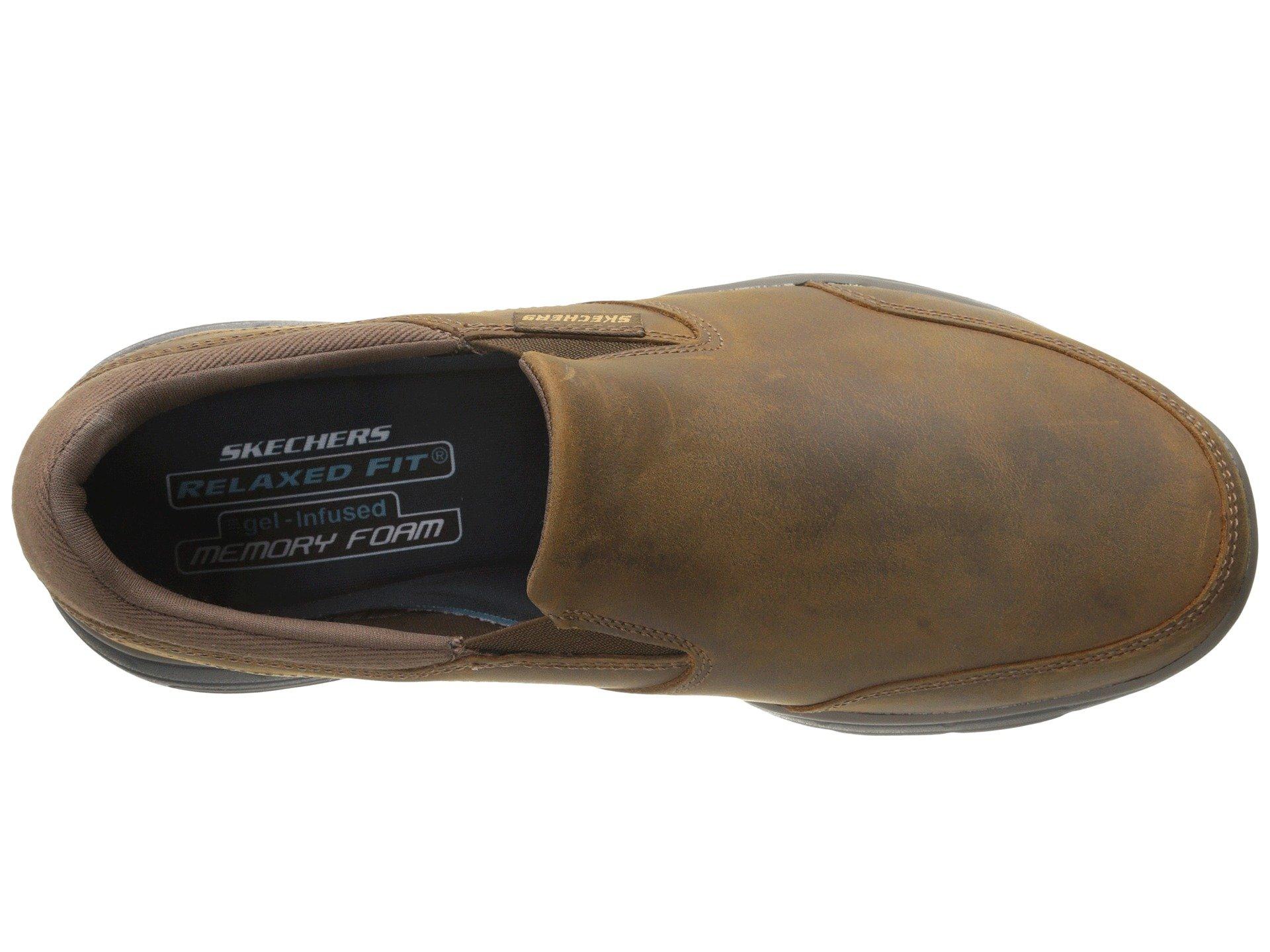 Skechers Leather Relaxed Fit Glides Calculous in Brown for Men - Lyst