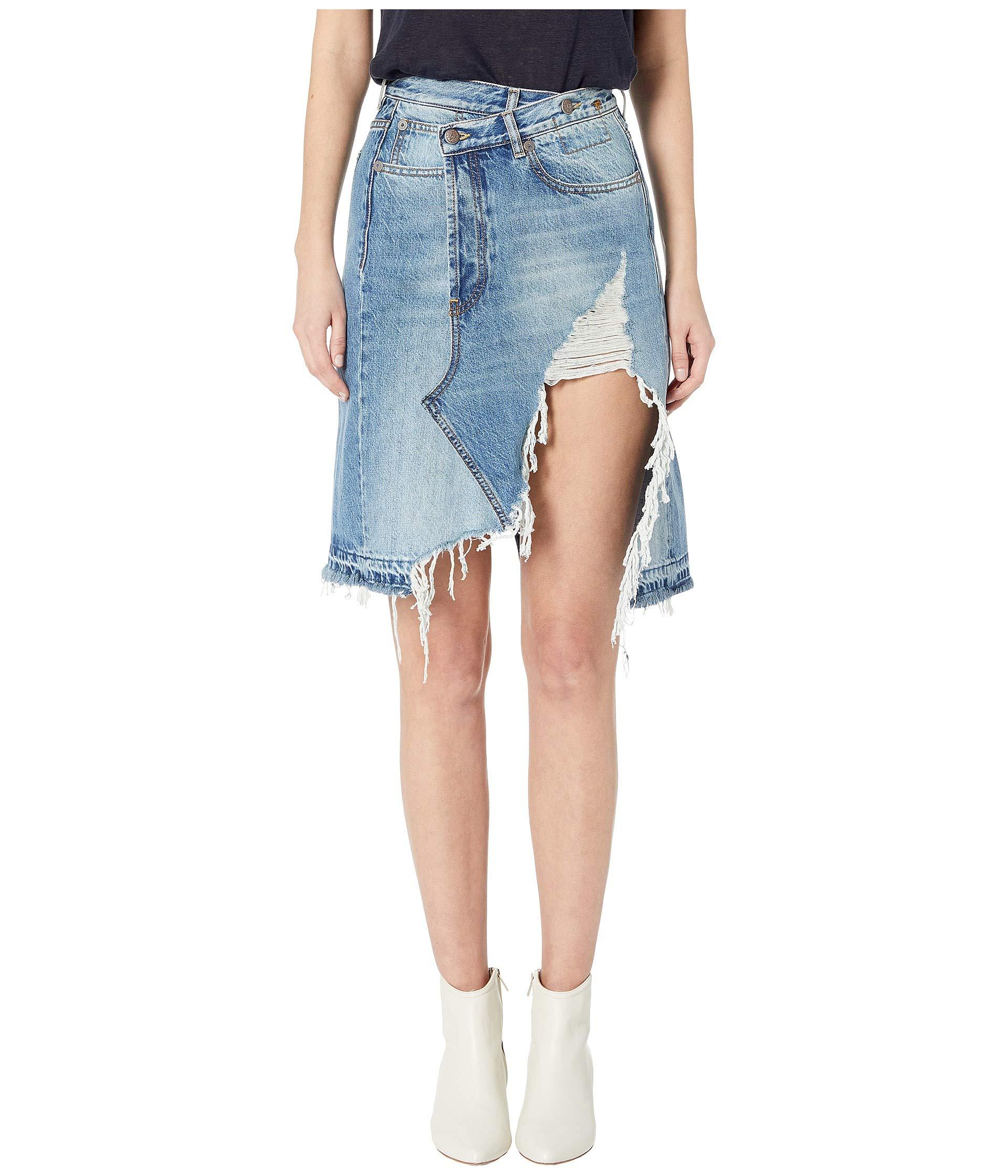 R13 Norbury Denim Skirt in Blue | Lyst