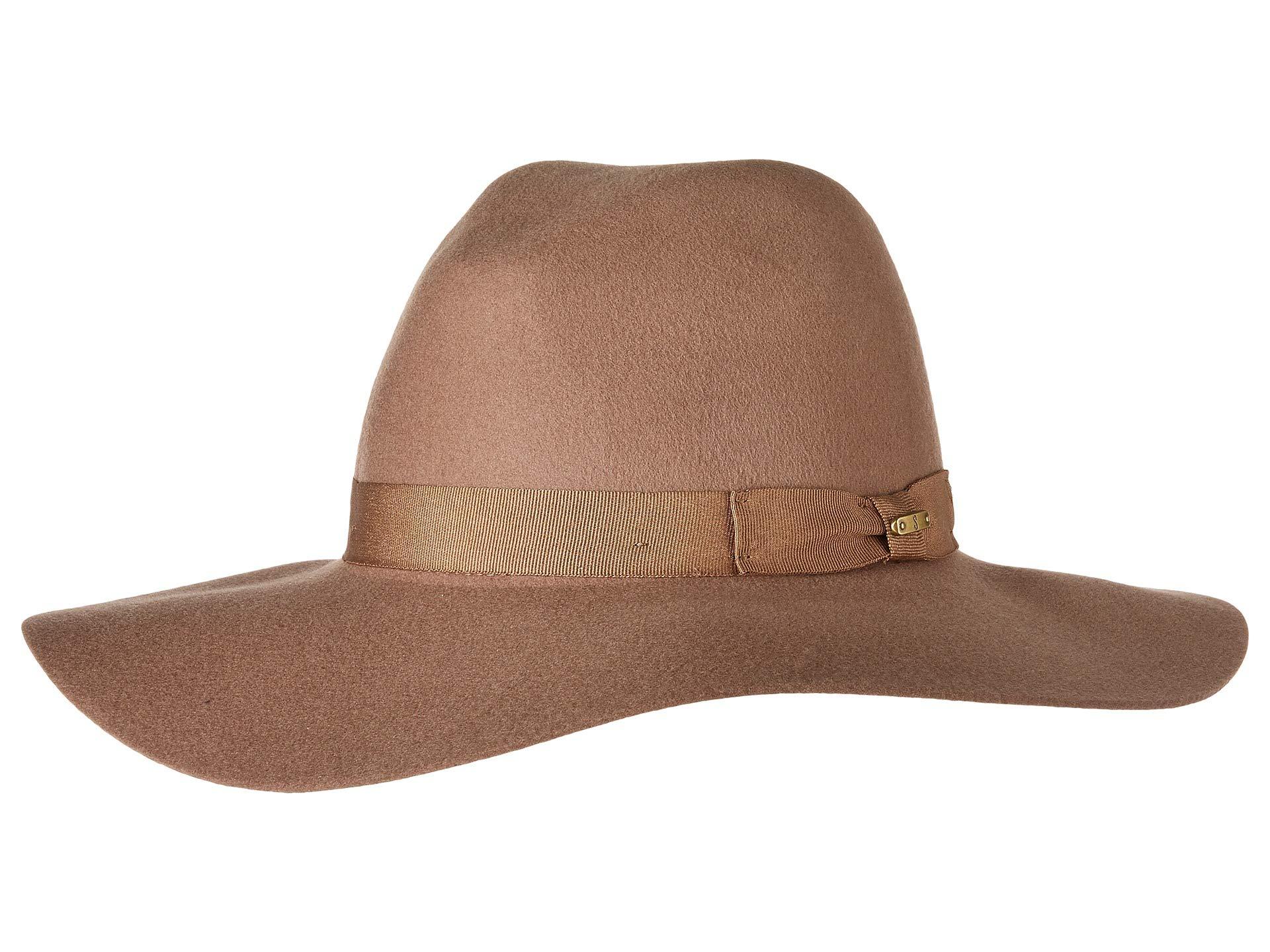 San Diego Hat Company Wool Wfh8049 Wide Flat Brim Fedora in Tan (Brown