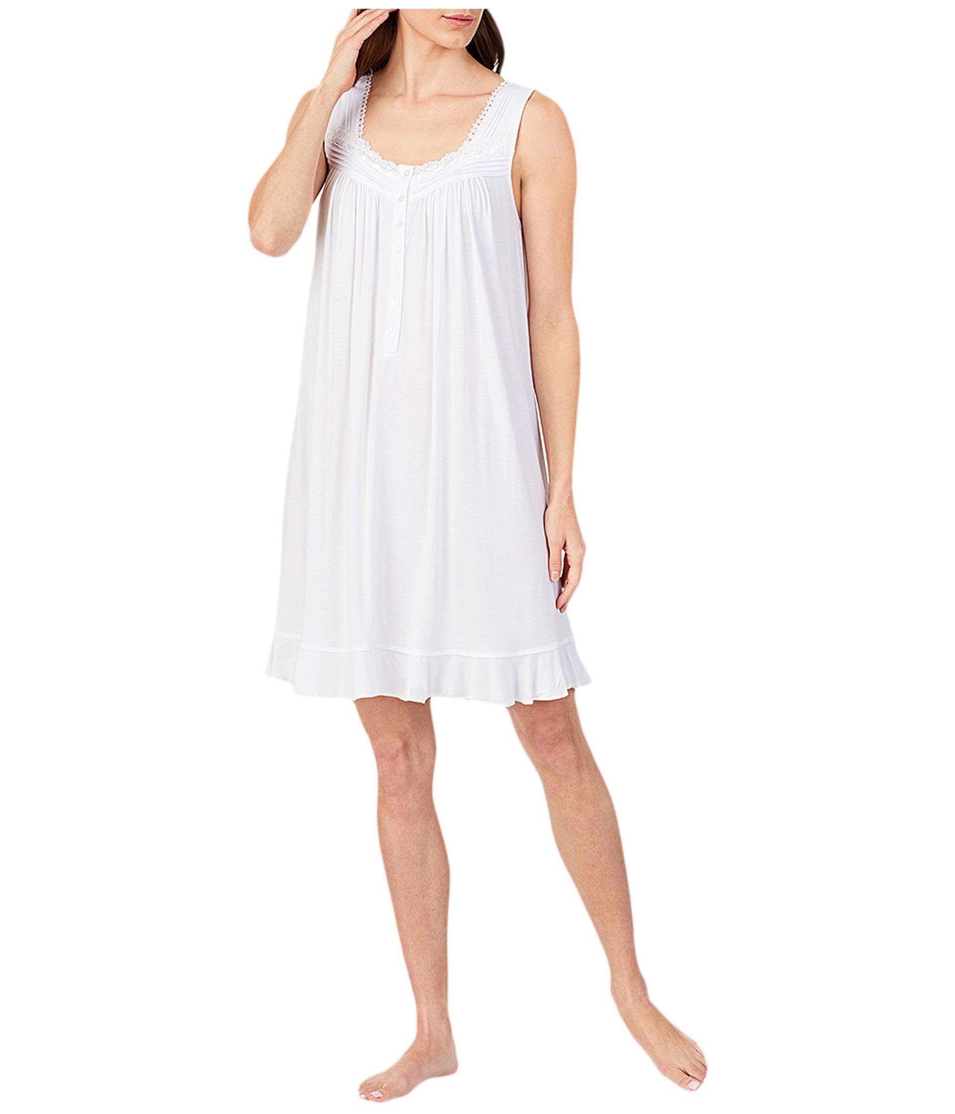 Eileen West Synthetic Modal Spandex Knit Sleeveless Short Nightgown in White Lyst