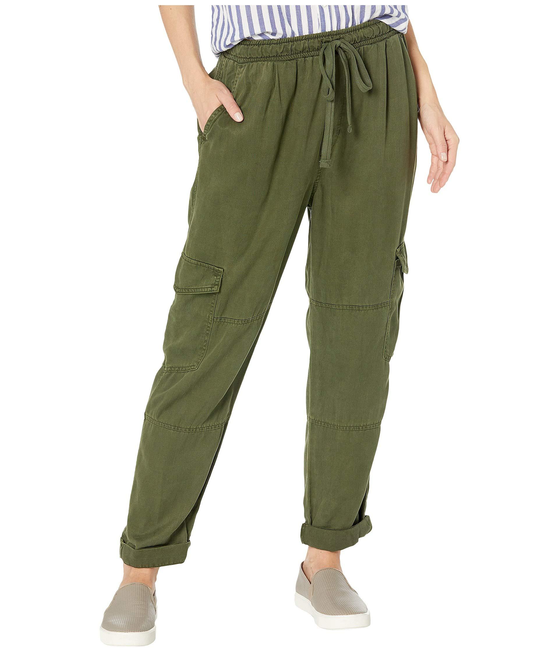 Bella Dahl High-waisted Cargo Pants In Crosshatch Tencera in Olive ...