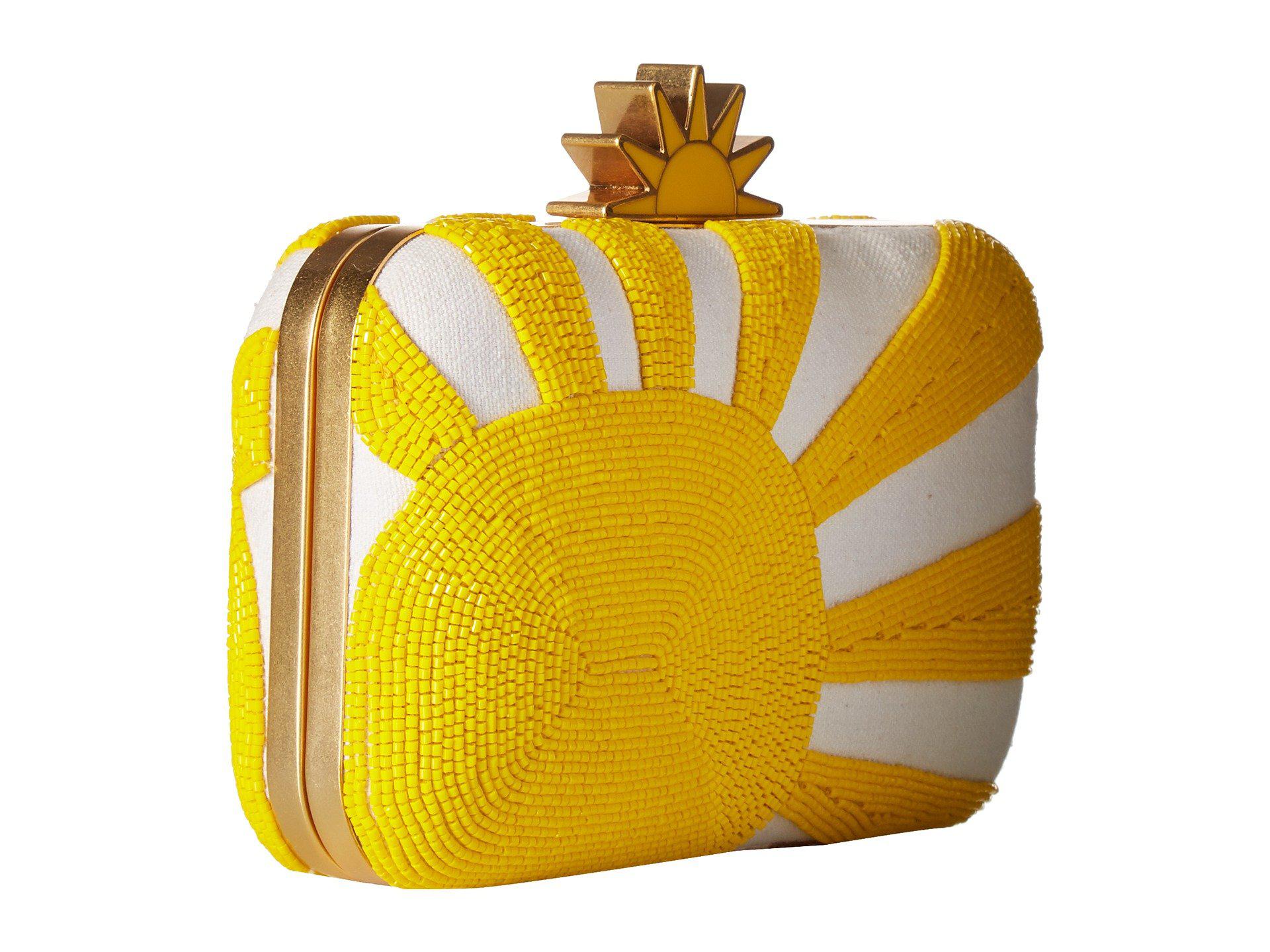 Alice + Olivia Shirley Here Comes The Sun Large Clutch in Yellow | Lyst
