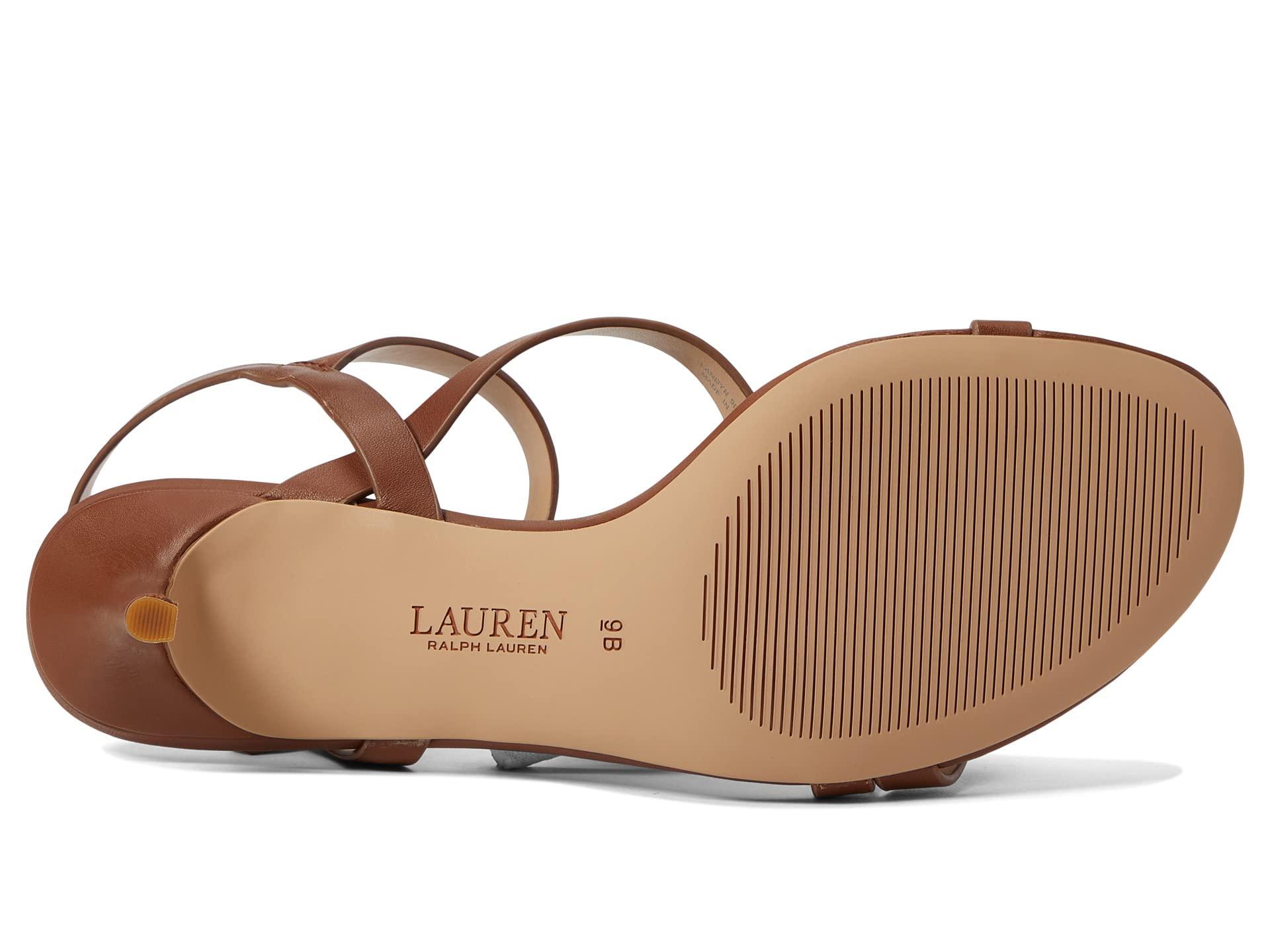 Lauren by Ralph Lauren Landyn Nappa Leather Sandal in Brown | Lyst