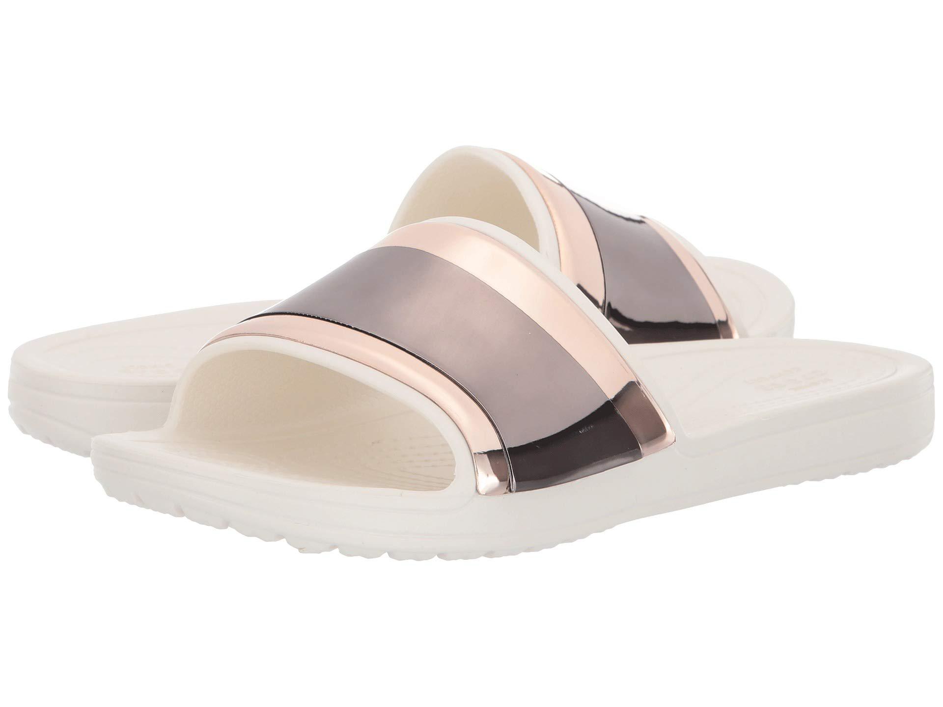 Crocs™ Sloane Metal Block Slide (multi Rose Gold/oyster) Women's Slide  Shoes in Metallic | Lyst