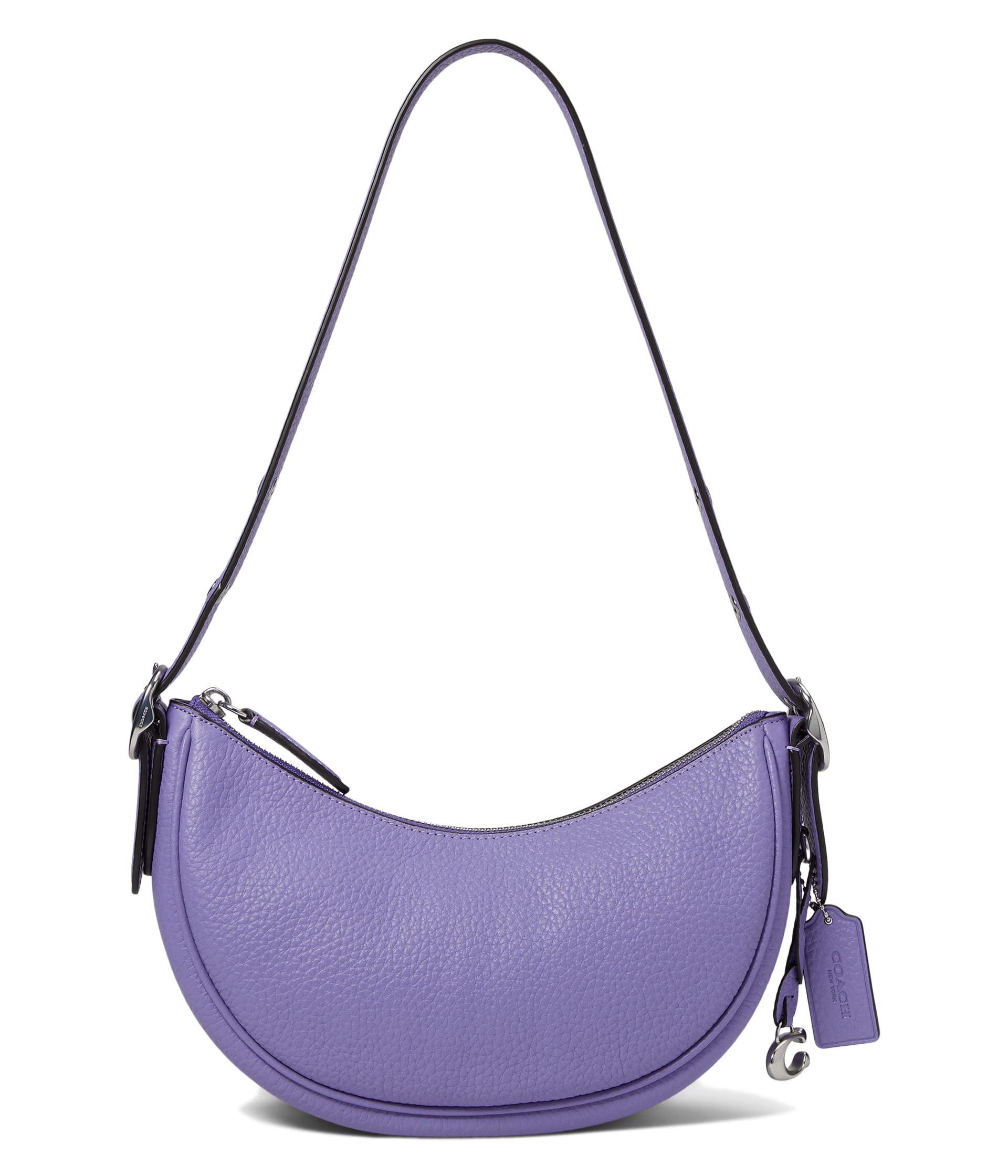 COACH Soft Pebble Leather Luna Shoulder Bag in Purple | Lyst