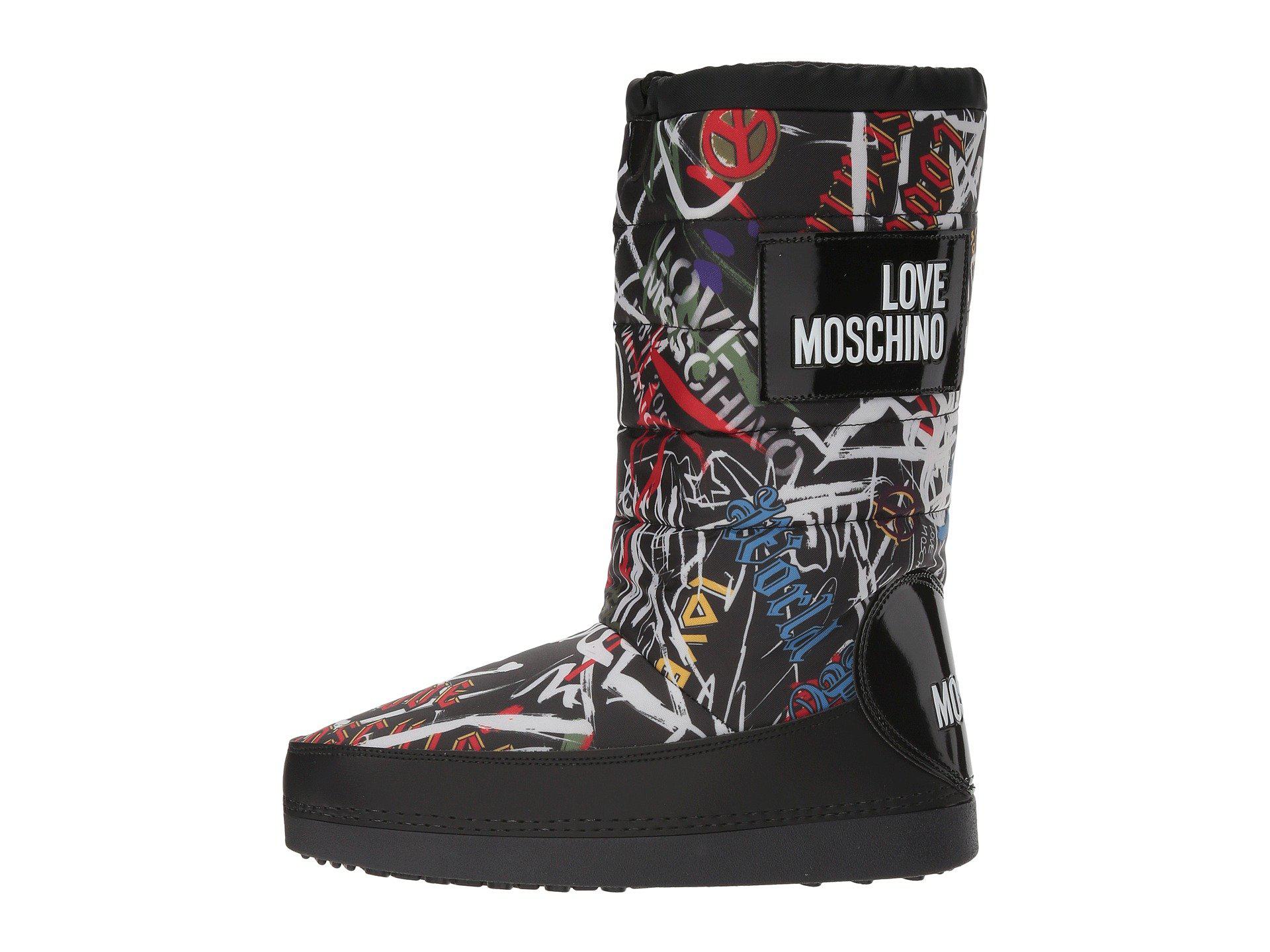 moschino graffiti boots