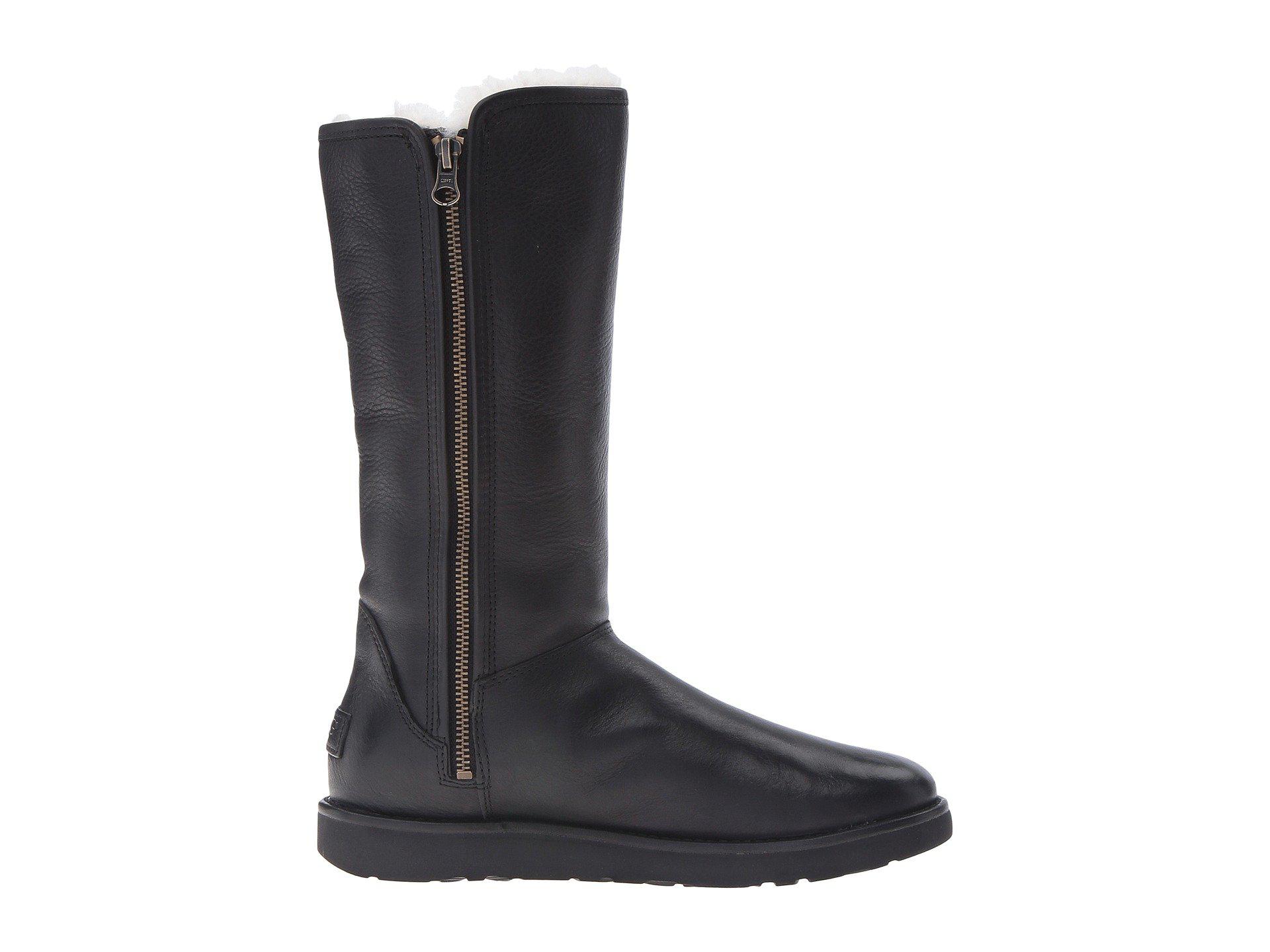 black leather abree ugg boots