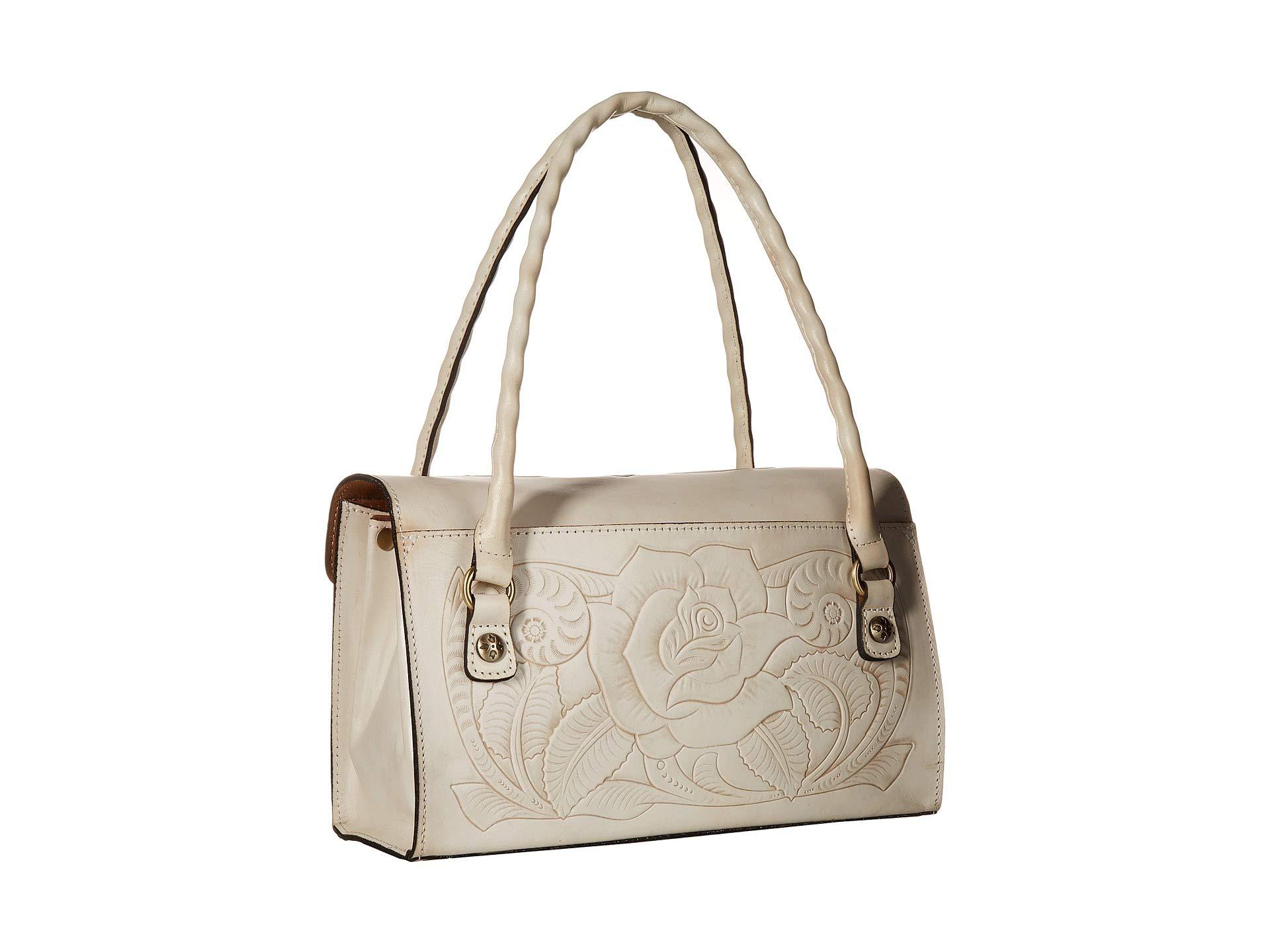 Patricia Nash Leather Waxed Tooled Sanabria Satchel in White - Lyst