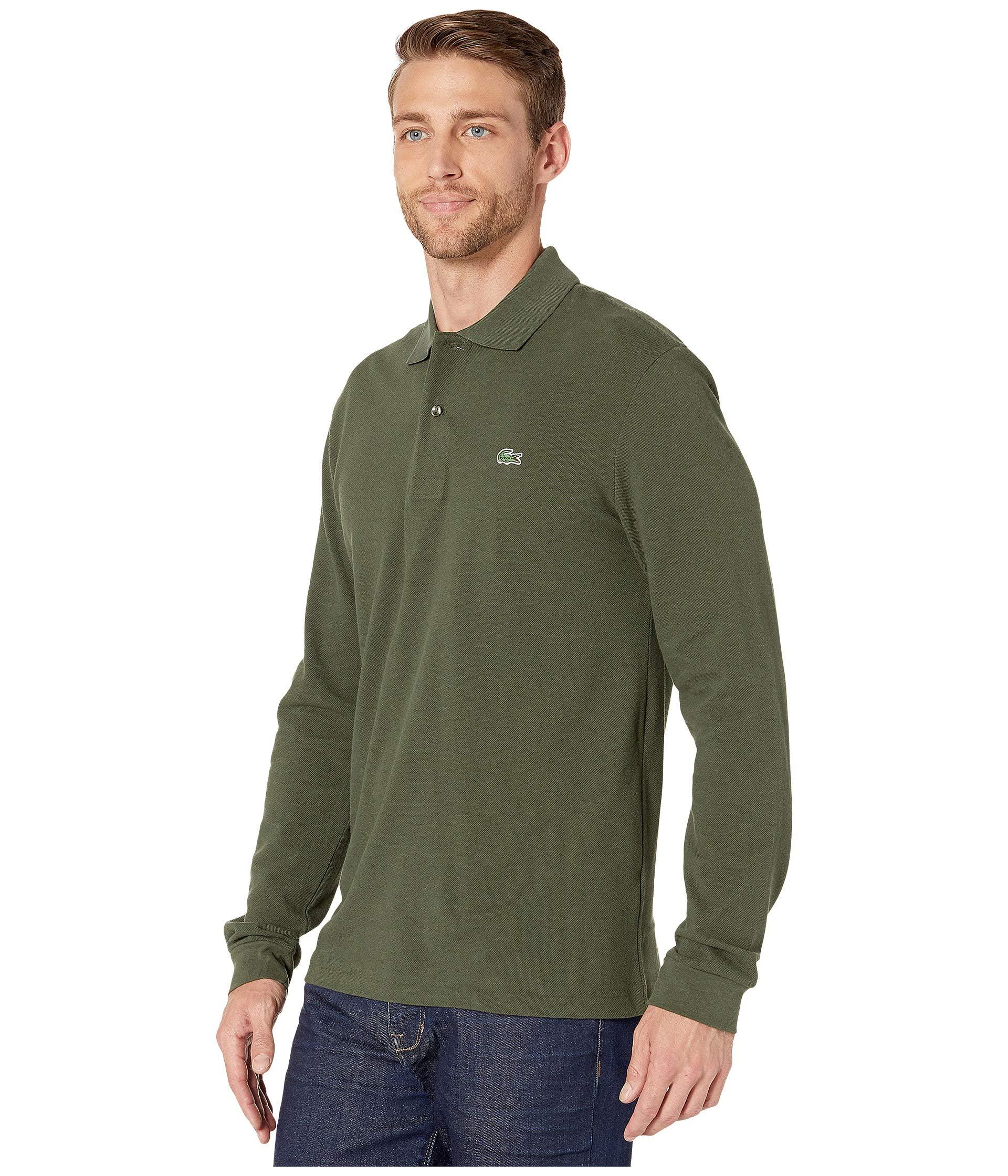 lacoste long sleeve polo green