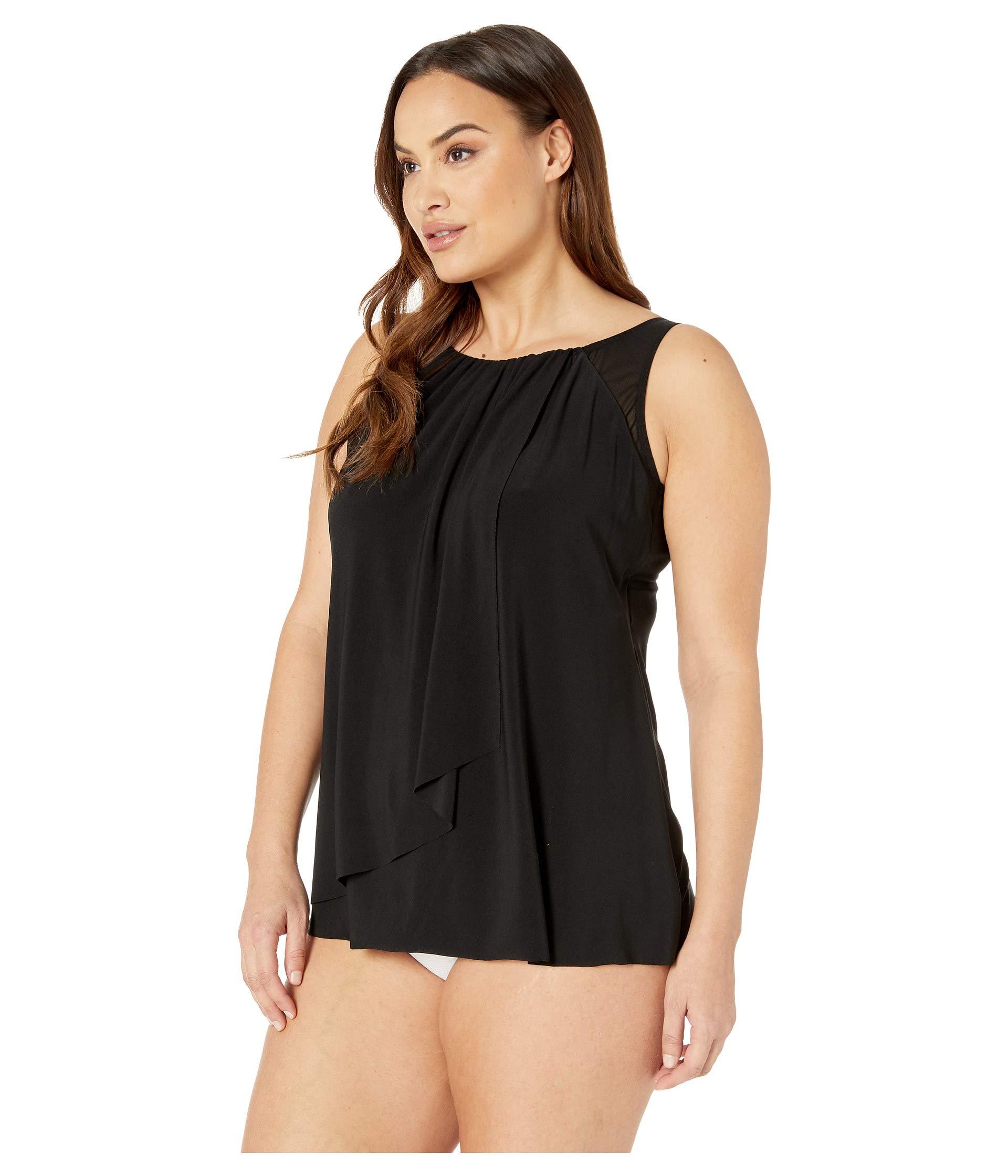 black tankini top plus size