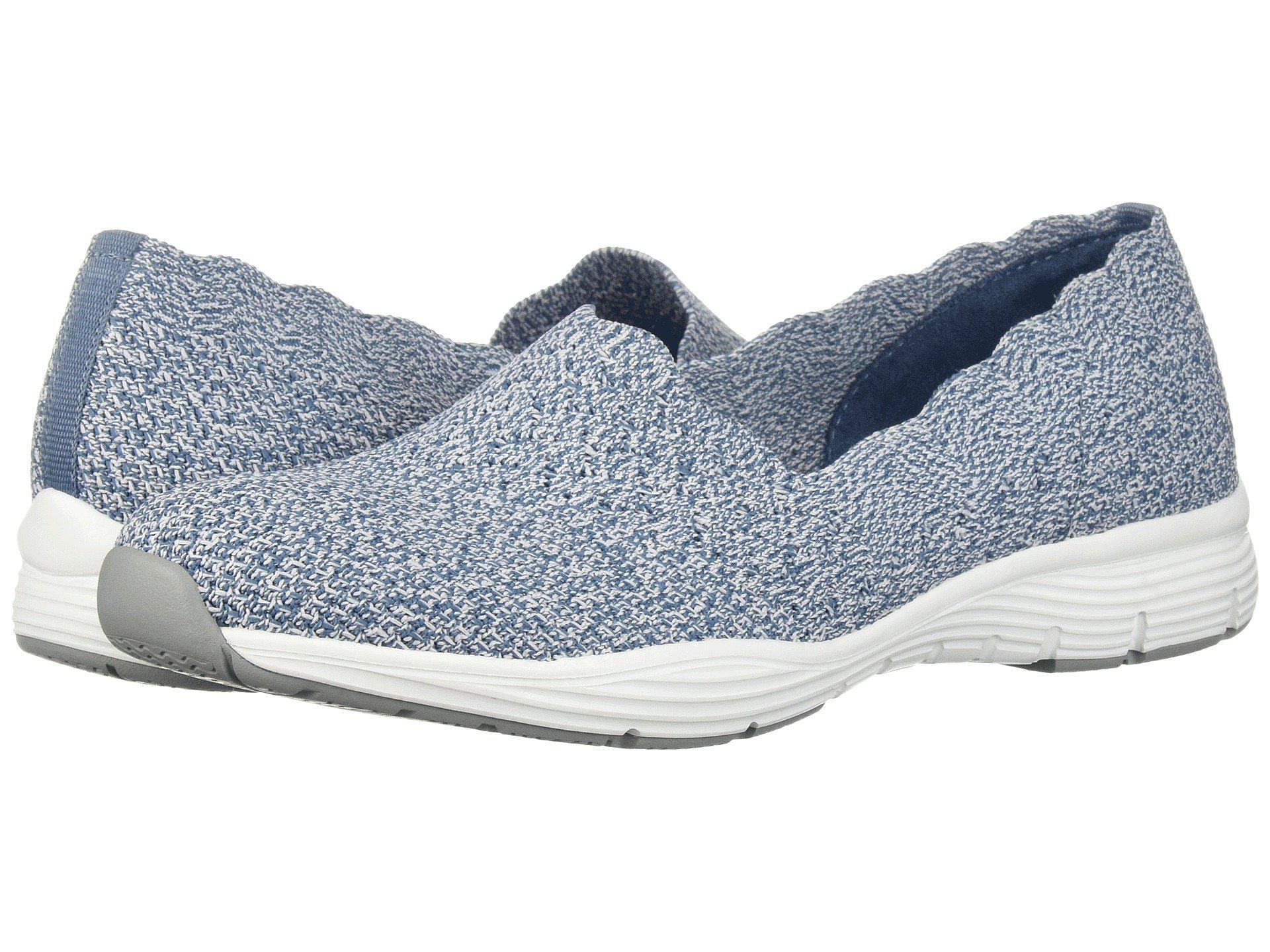 Skechers Rubber Seager-stat-scalloped Collar, Engineered Skech-knit  Slip-on-classic Fit Loafer in Light Blue (Blue) | Lyst