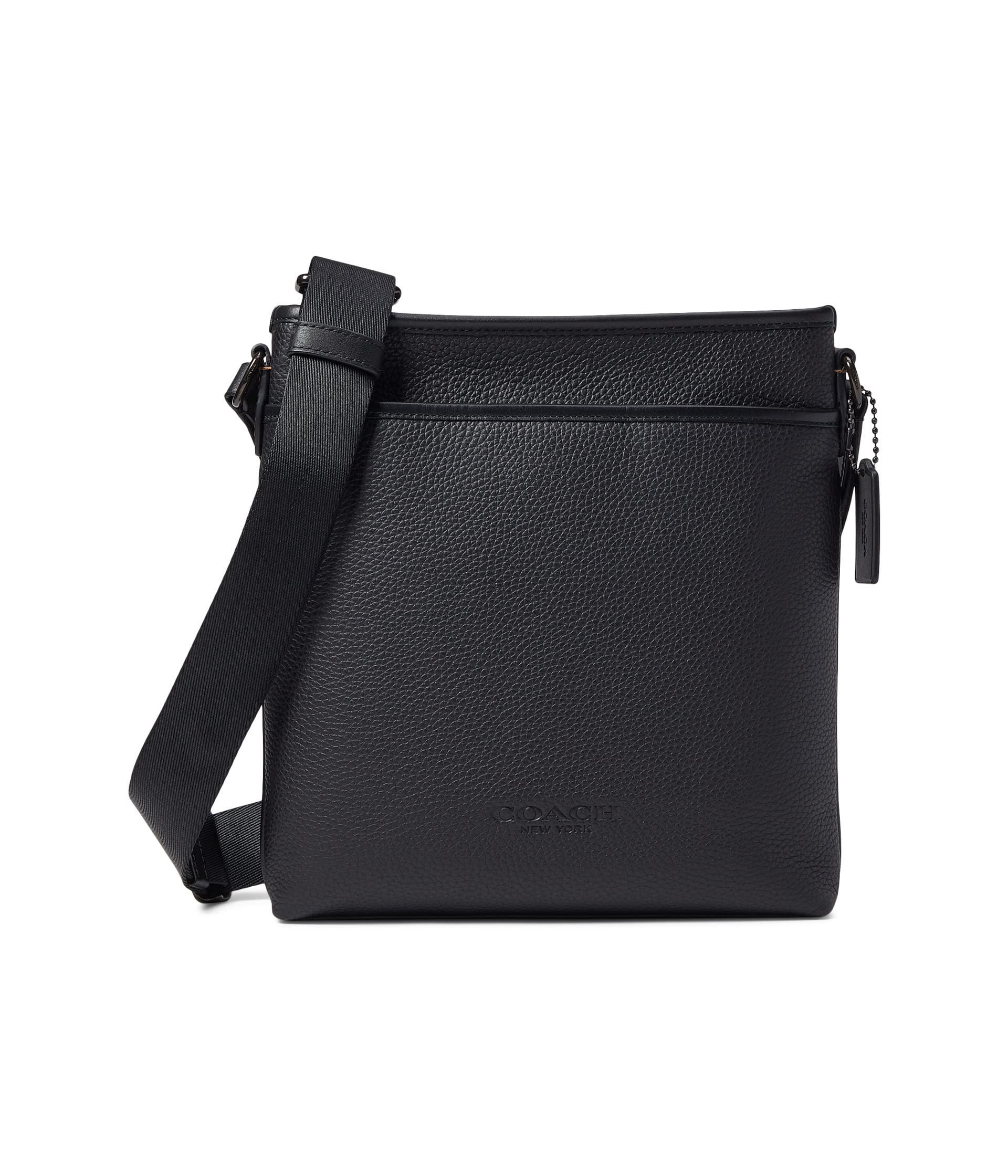 COACH Gotham Slim Crossbody In Pebble Leather in Black for Men Lyst
