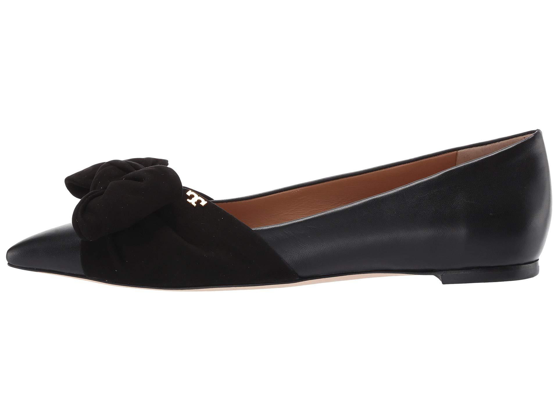 tory burch black and white flats