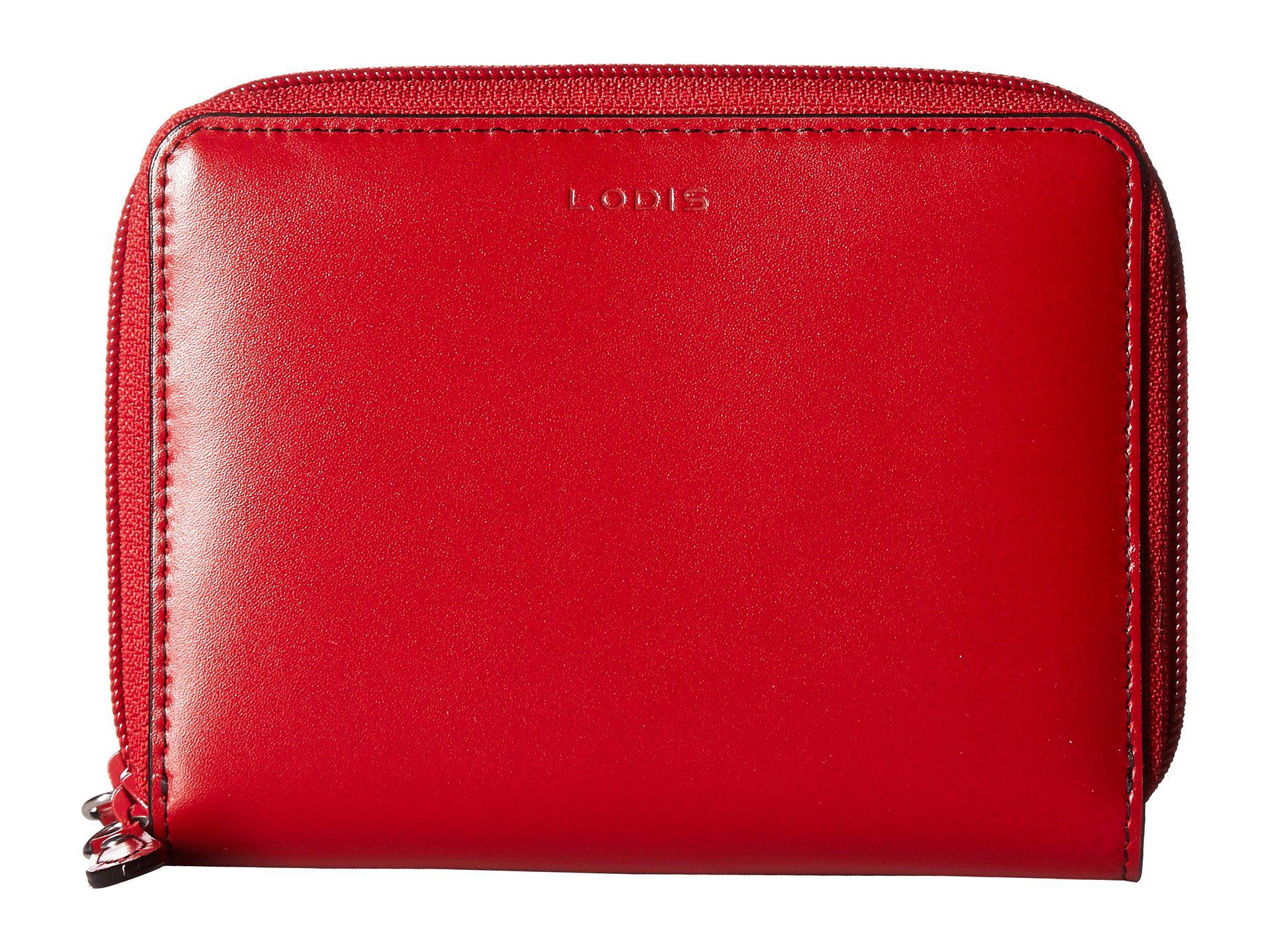 Lodis Leather Audrey Rfid Laney Continental Double Zip Wallet in Red Lyst