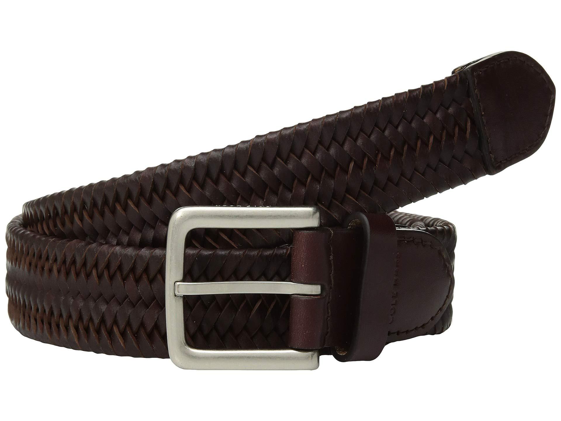 cole haan braided leather belt