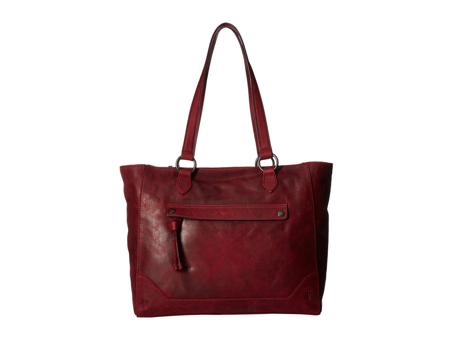 frye melissa zip tote cognac