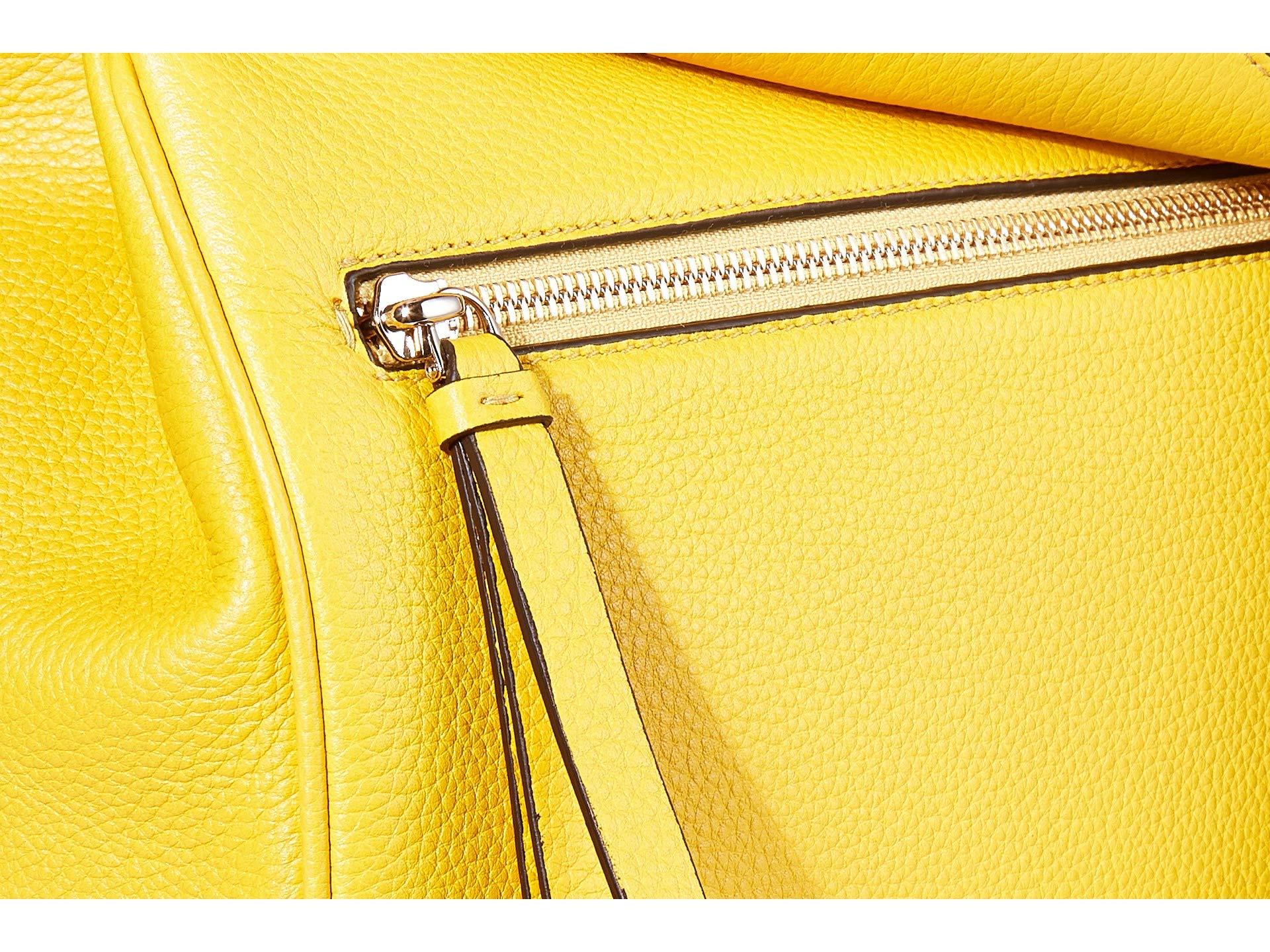 Ferragamo Studio Calfskin Leather Top Handle Bag in Yellow - Save 22% ...