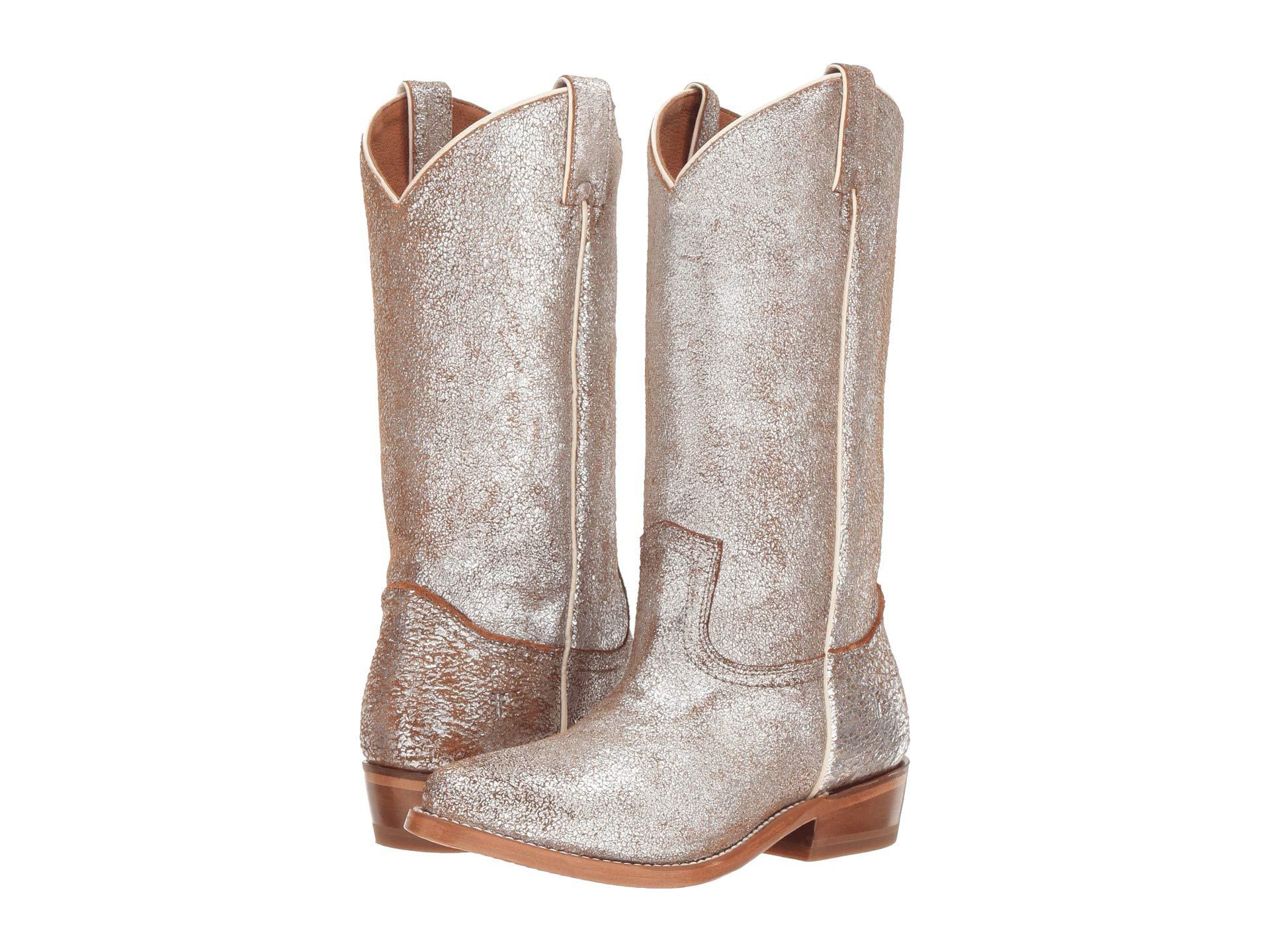 metallic frye boots