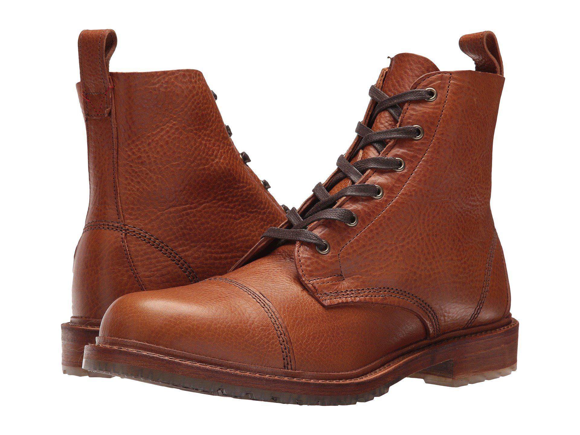 caen cap toe suede boot
