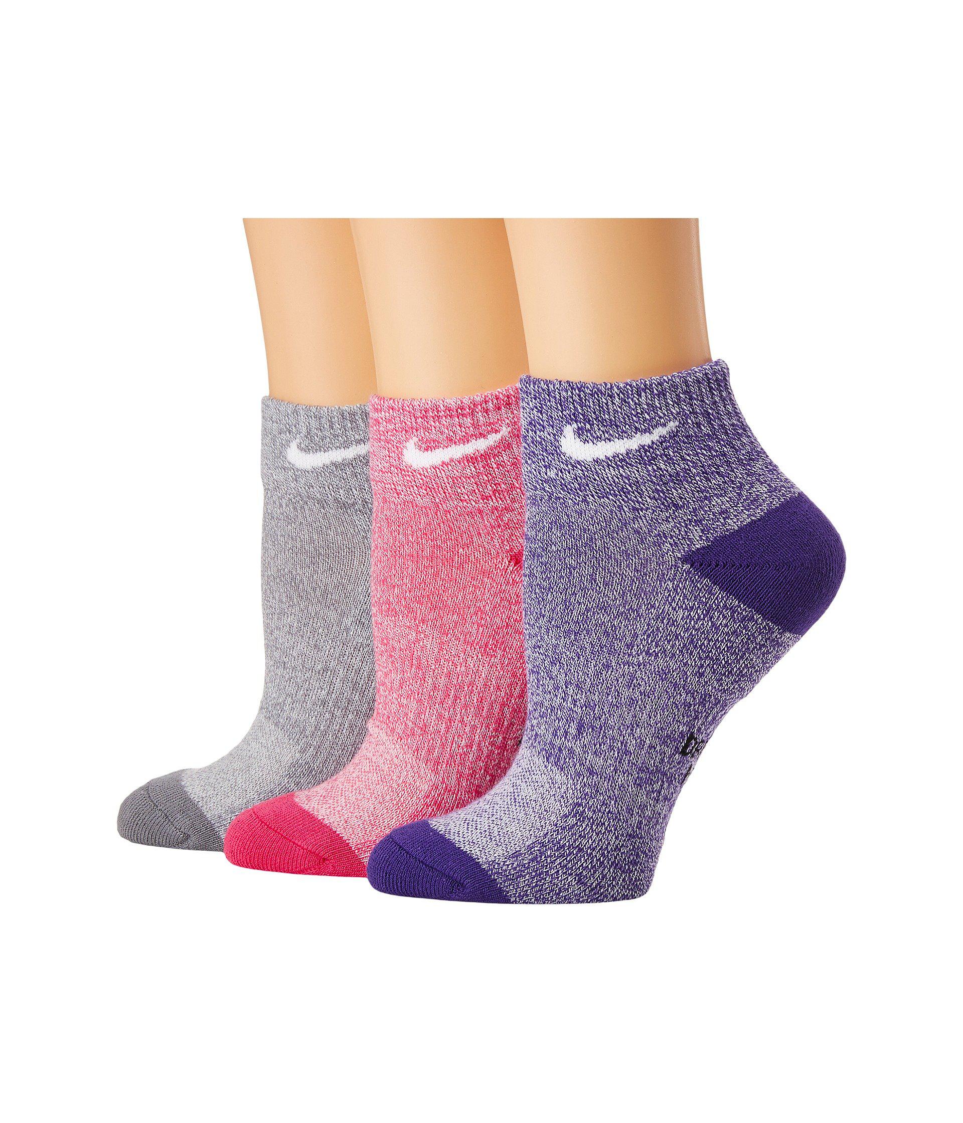 Nike Cotton Performance Cushioned Mesh Quarter Training Socks 3-pair ...