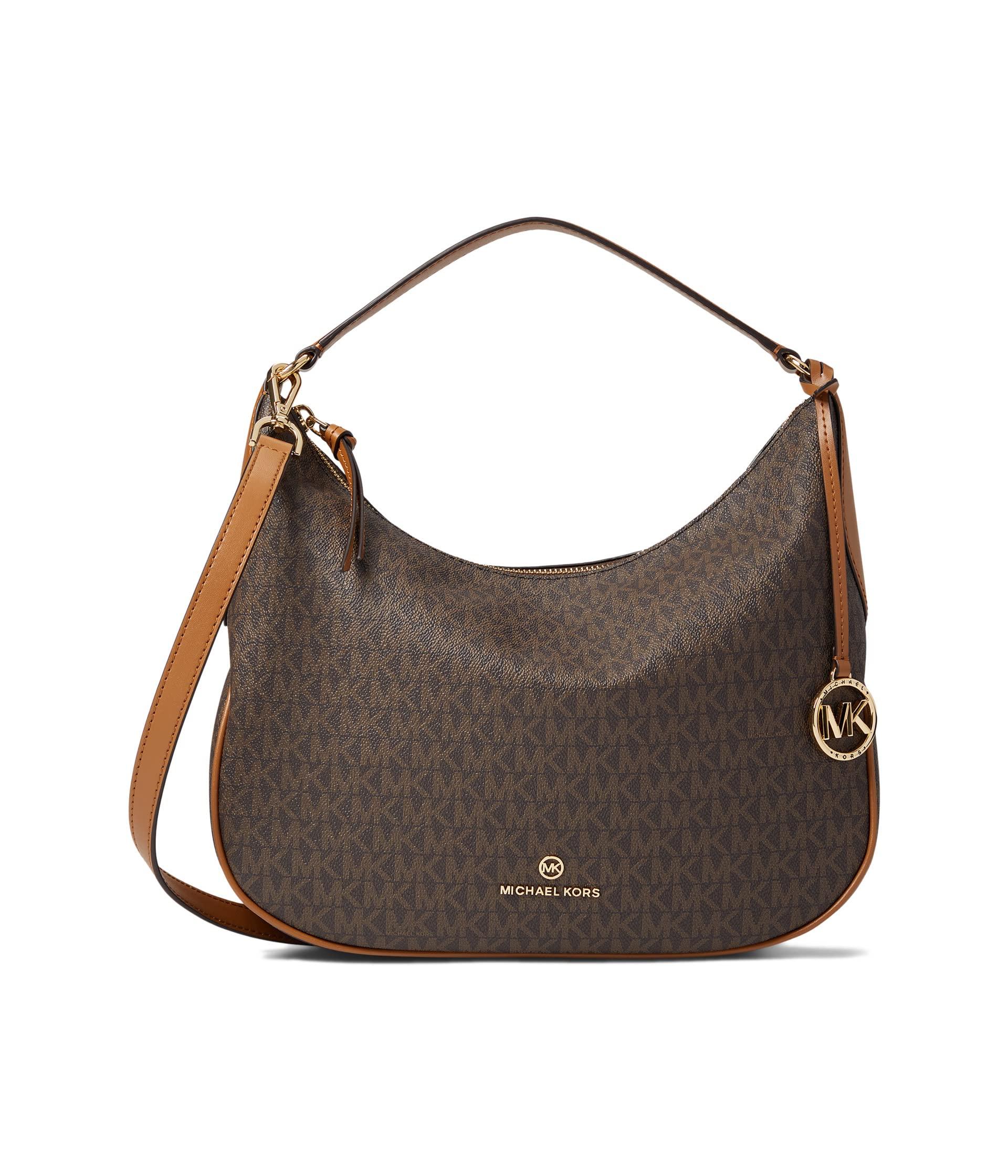 Michael Kors Medium Logo Convertible Crossbody Bag (Brown Signature):  Handbags