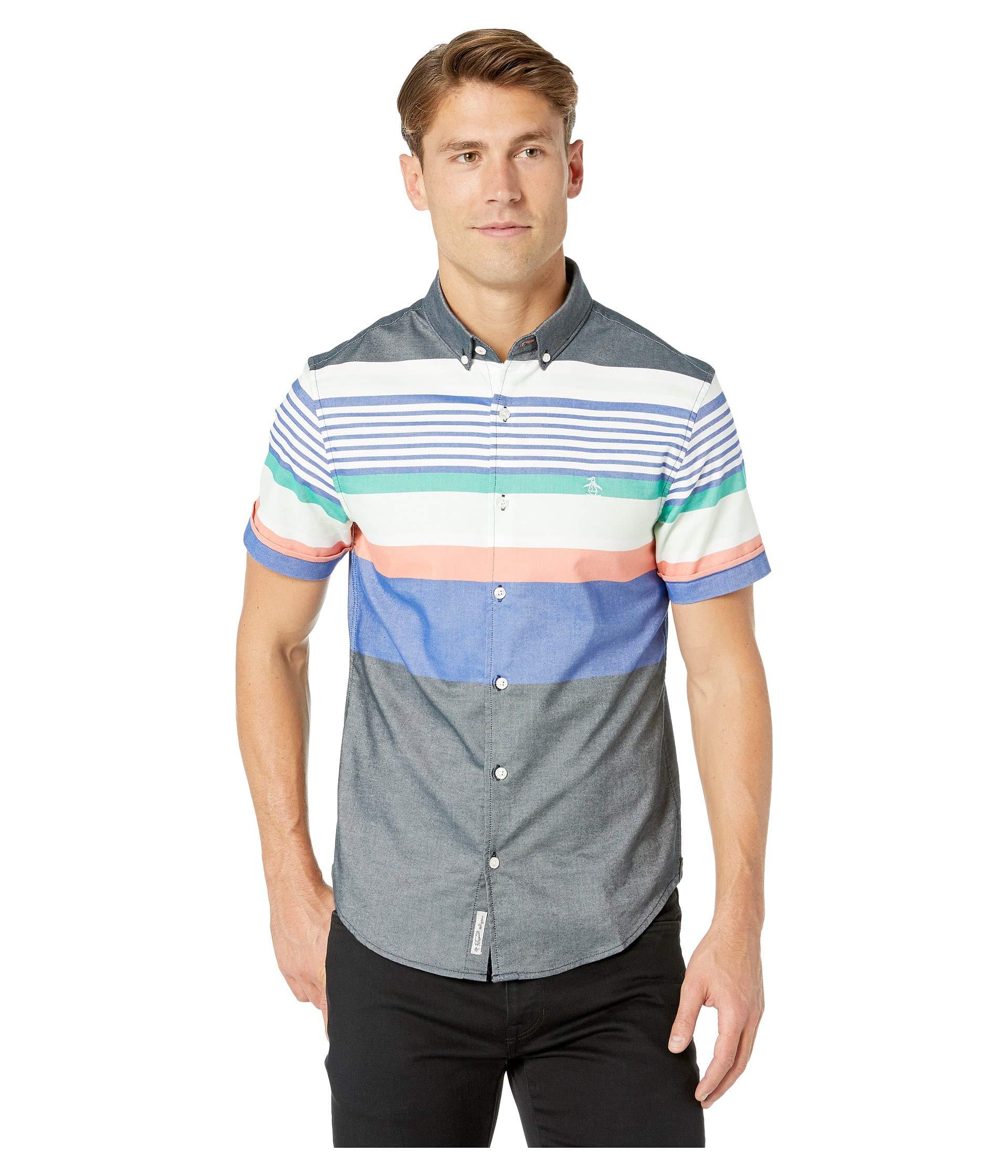 Original Penguin Mens Short Sleeve Stripe Tee