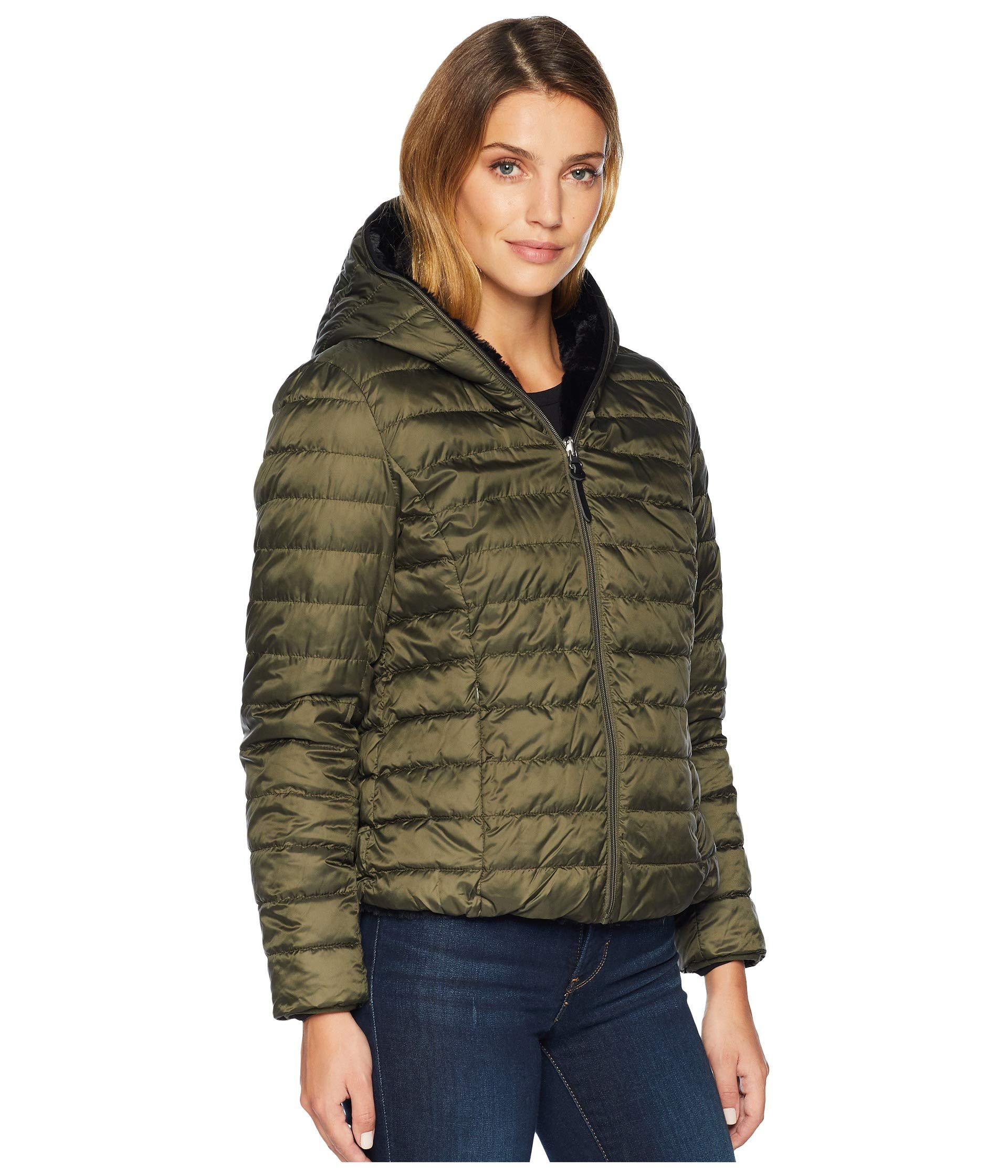 jacket with fur hood and cuffs
