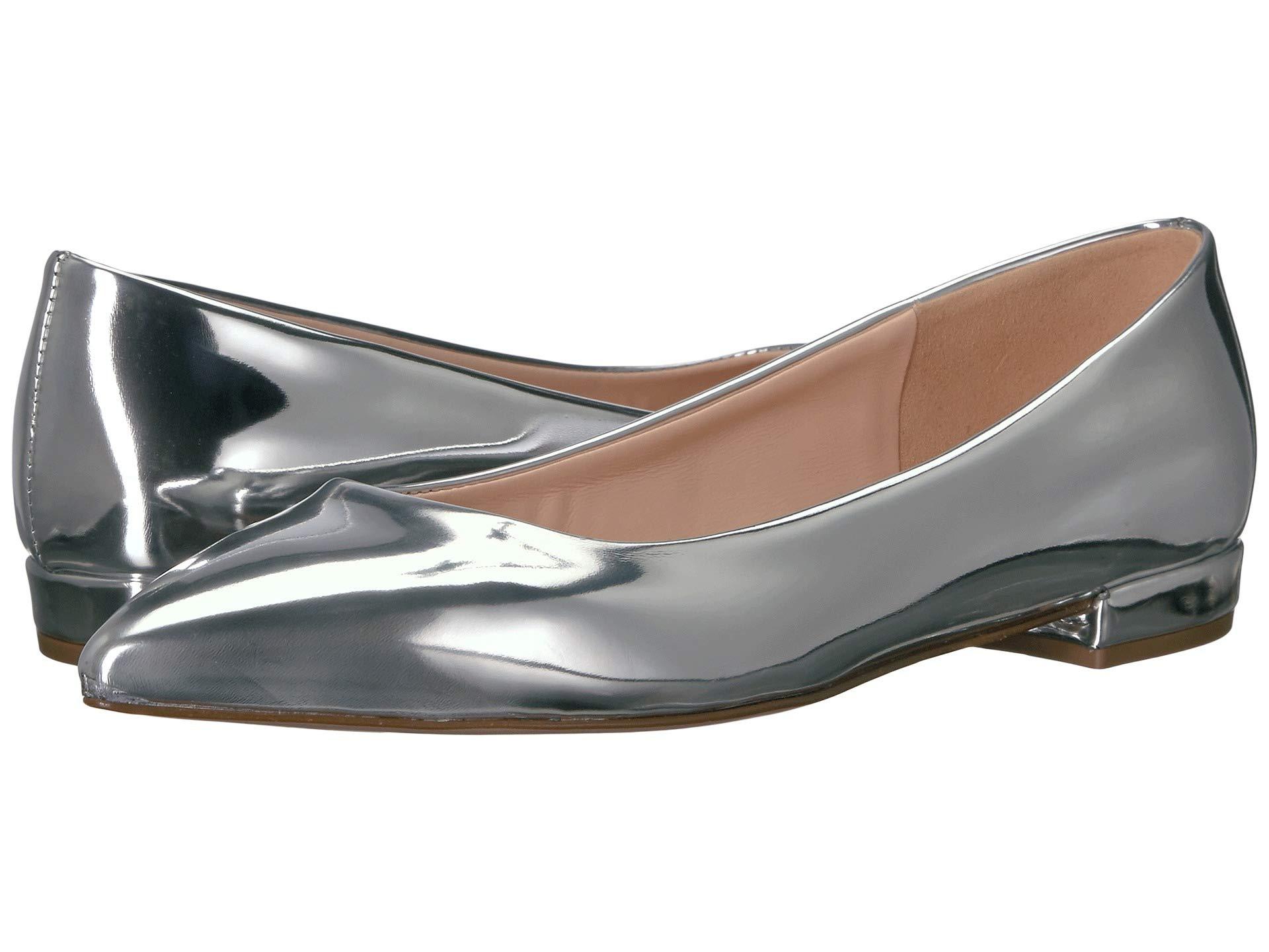 J.Crew Pointy Toe Flat In Metallic (silver Mirror) Shoes | Lyst
