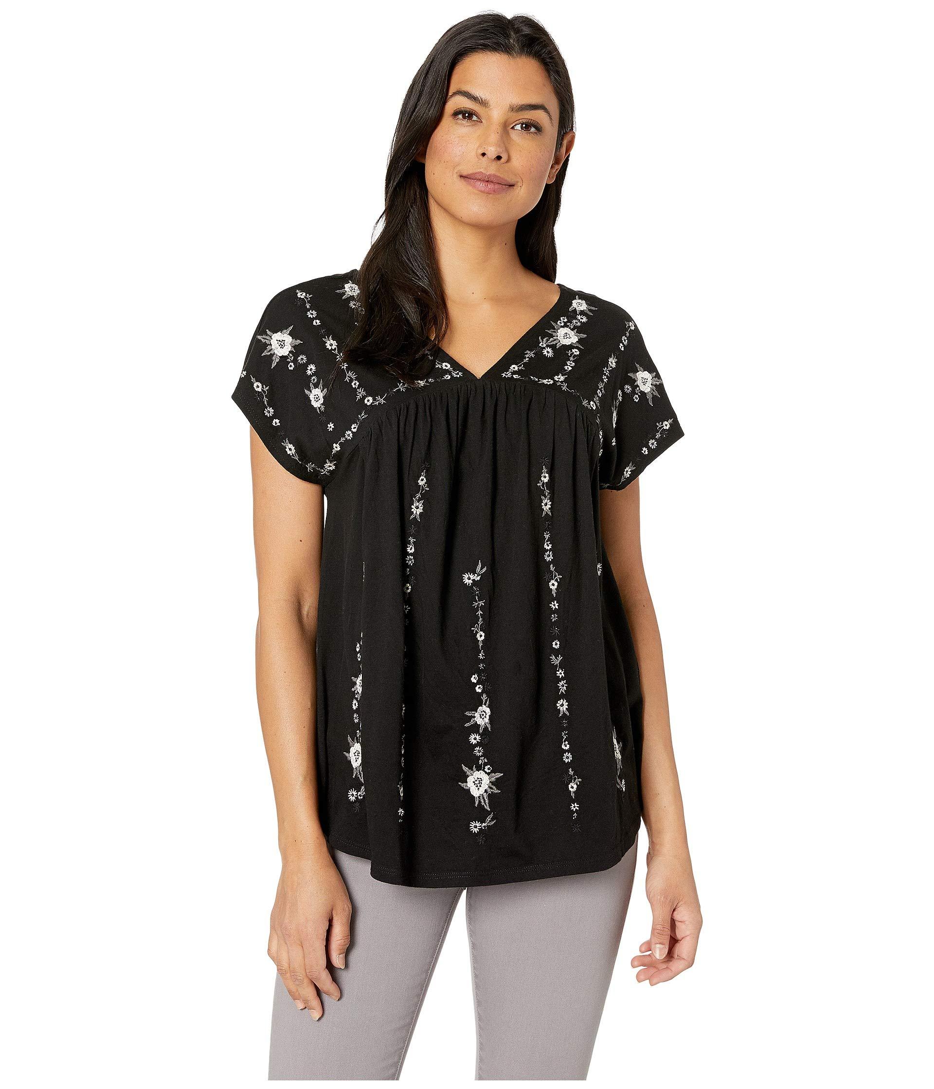 lucky brand embroidered top