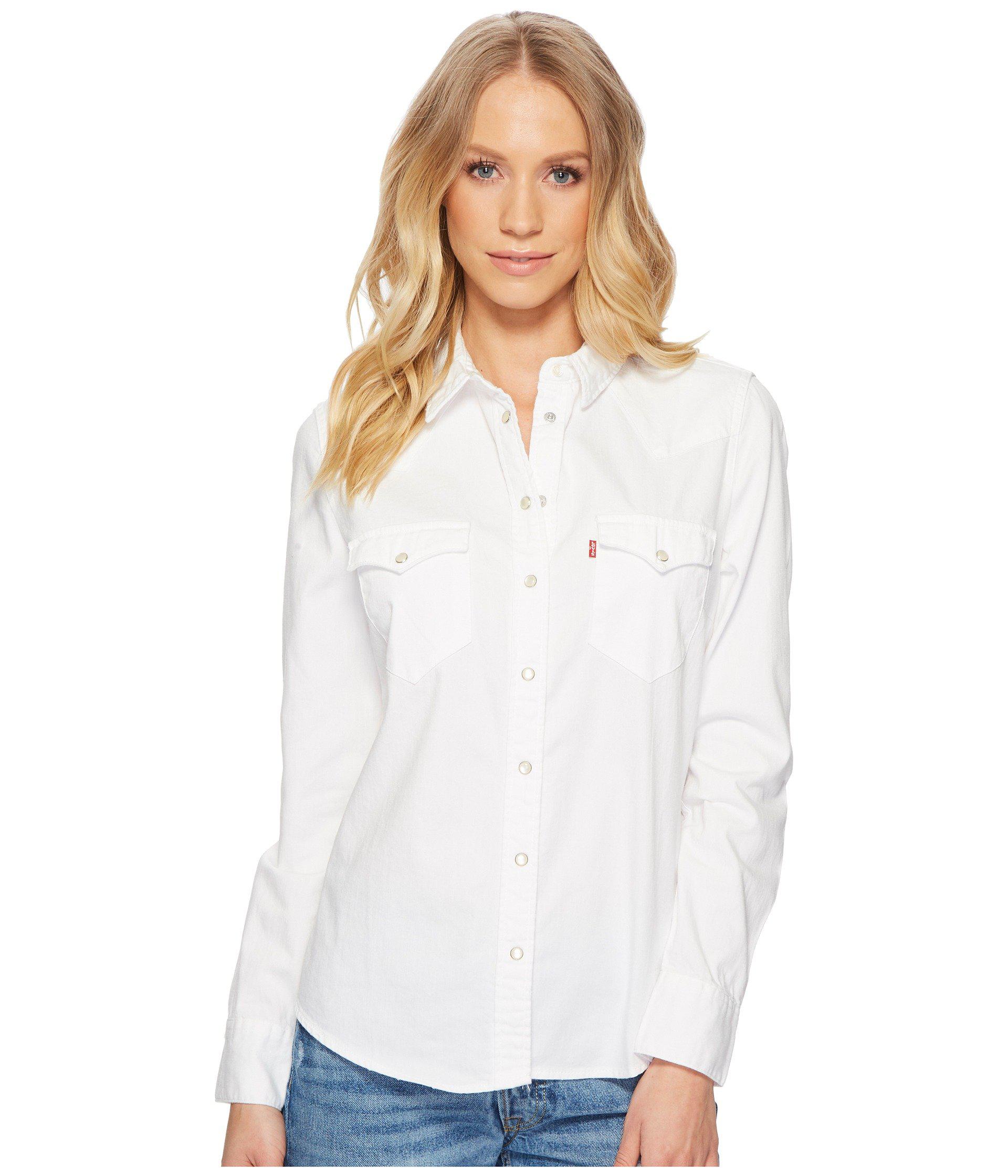 Button Up Levis White Shirt For Women Women's Harlie Shirt In