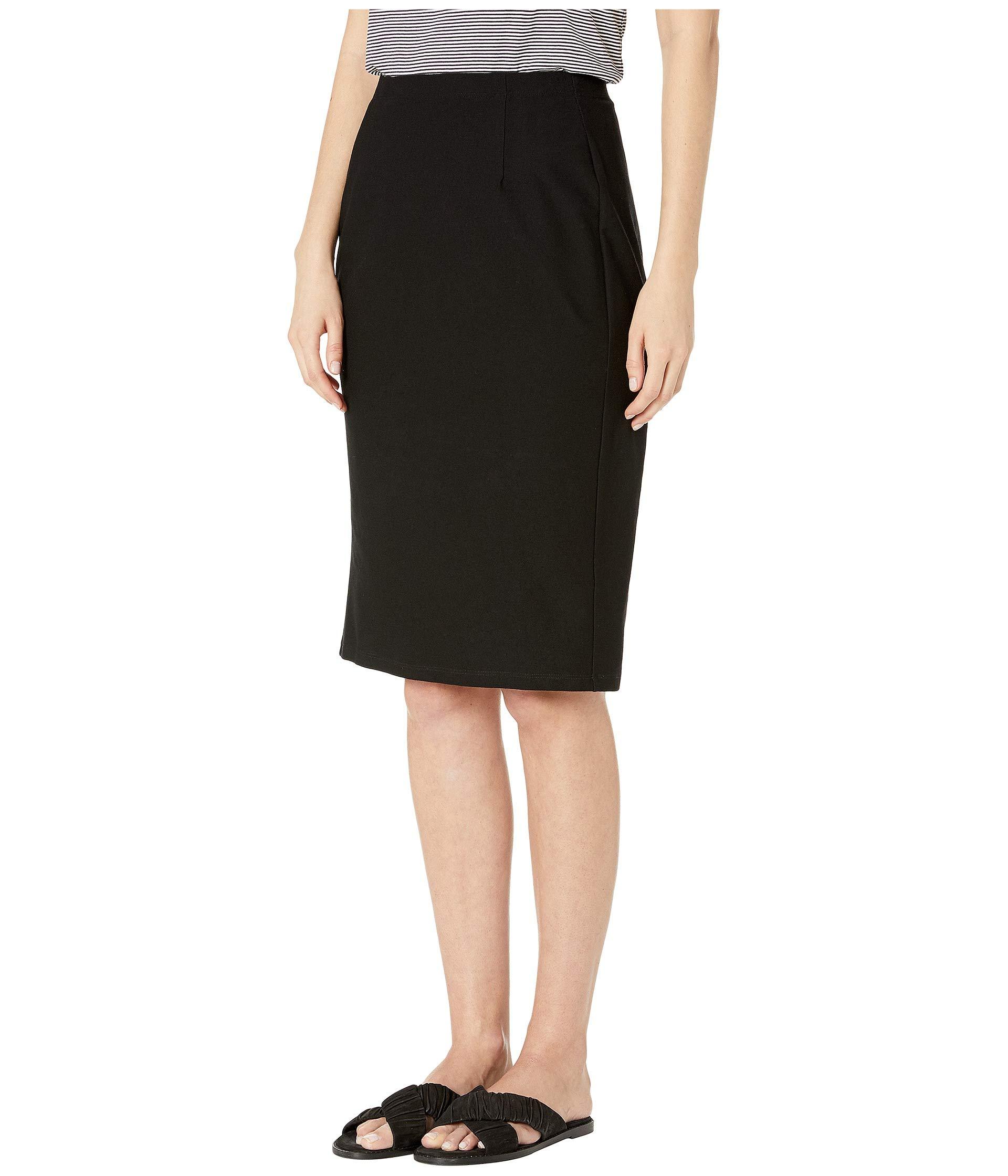 Eileen Fisher Synthetic Washable Stretch Crepe Pencil Skirt in Black - Lyst