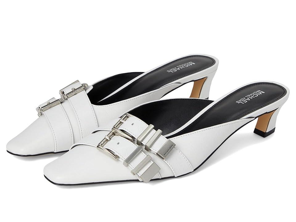 【送料&関税込】Michael Kors Alessia Mule In White Leather Michael Michael Kors 90mm Alessia Sandals | White | FARFETCH CA