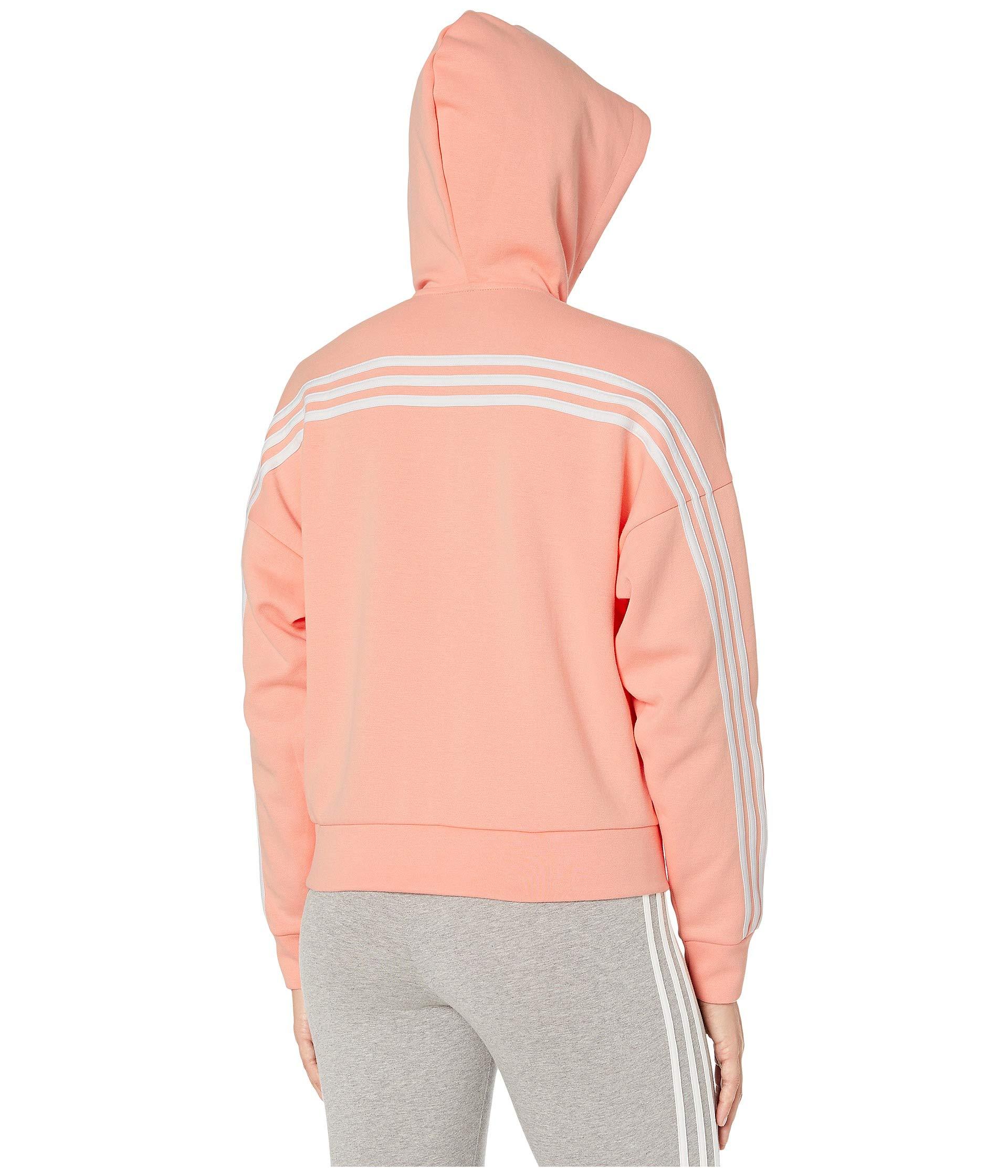 adidas Cotton Must Have Double Knit Full Zip Hoodie in Pink - Lyst
