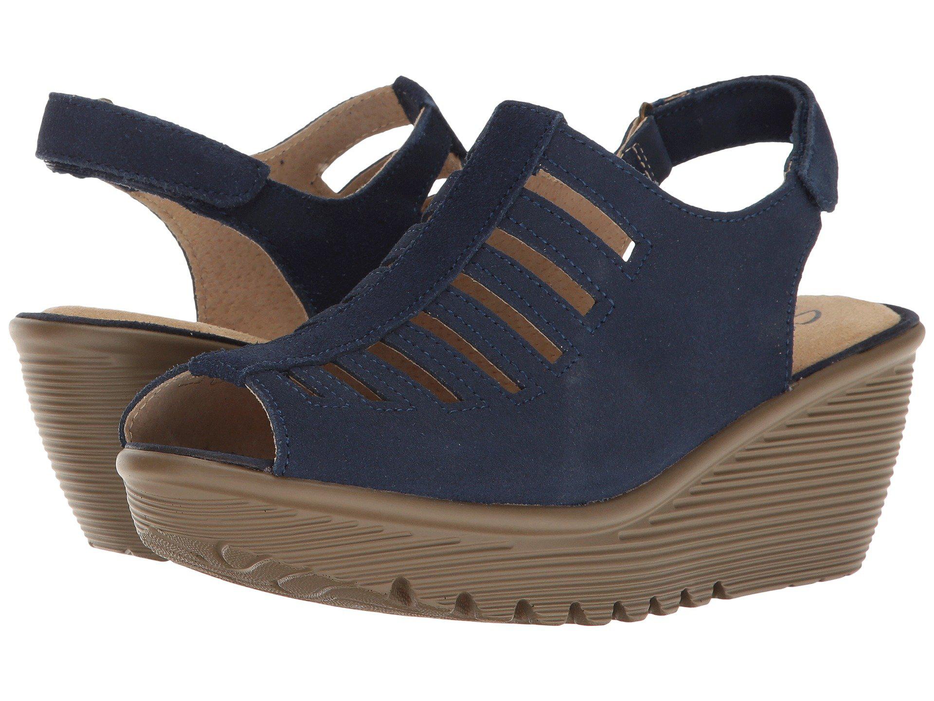 Violeta Hospitalidad Guinness Skechers Parallel - Trapezoid Wedge Sandal in Blue | Lyst