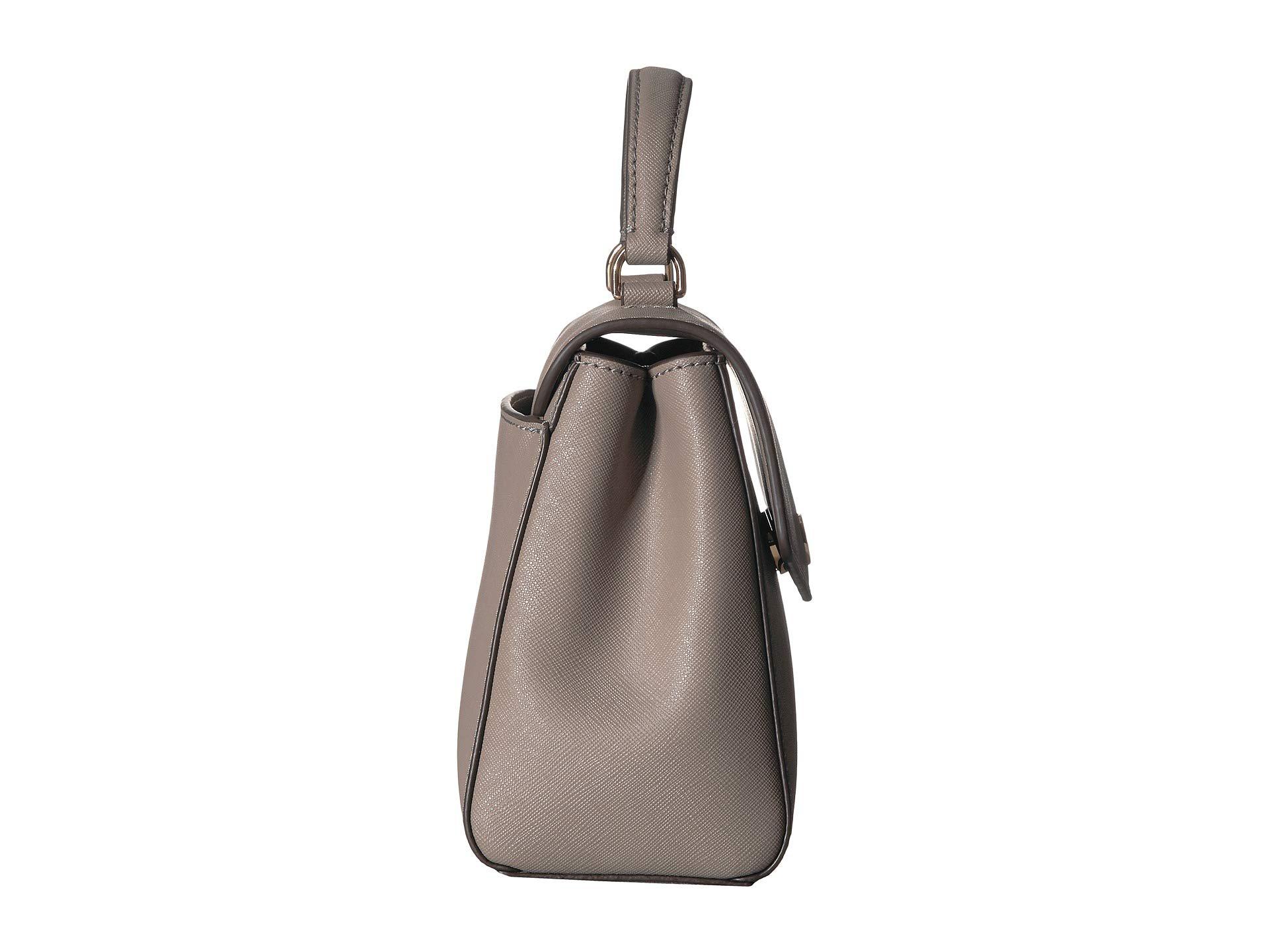 Tory Burch Robinson Small Top-handle Satchel (gray Heron) Satchel Handbags