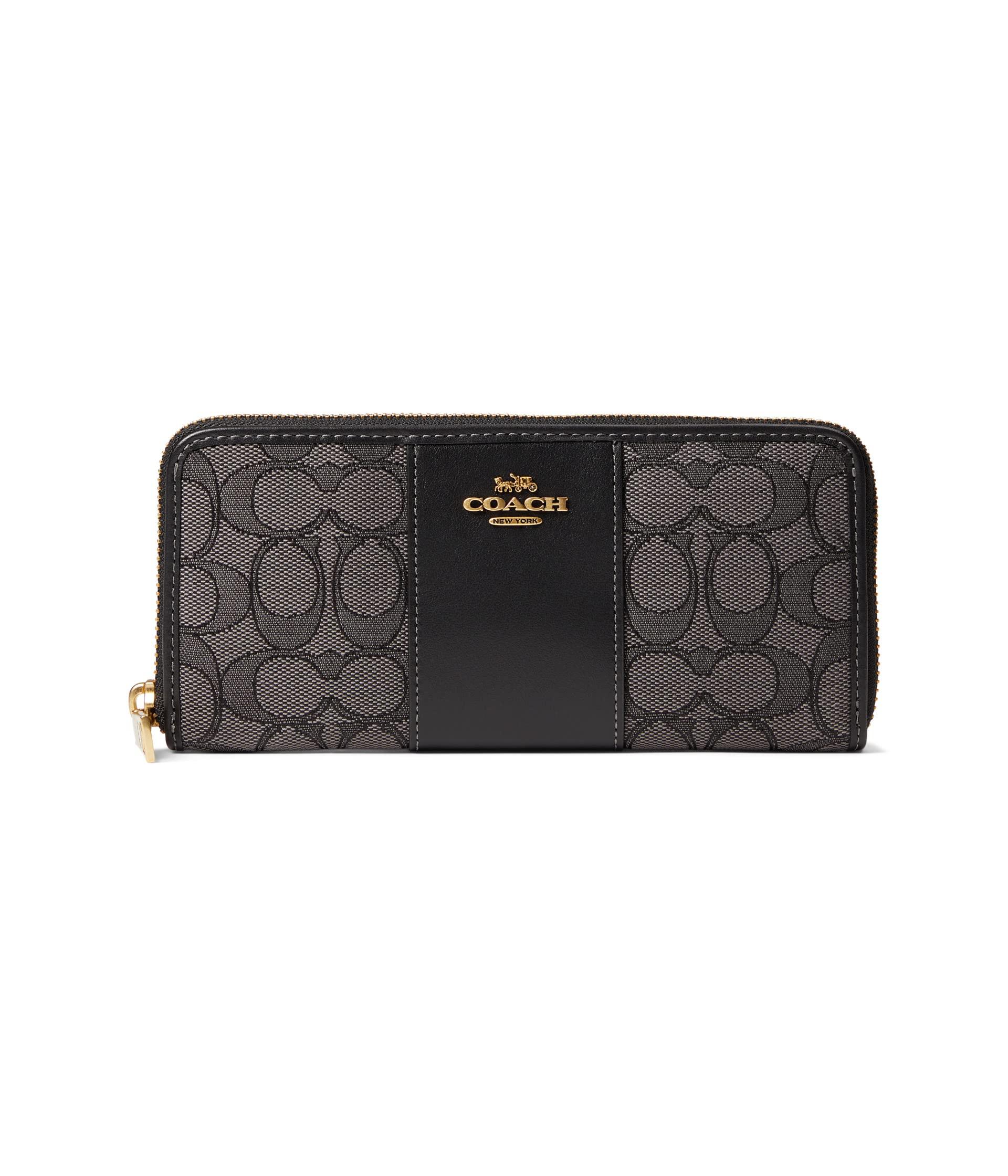 COACH Box Program Signature Jacquard Slim Accordion Zip in Black Lyst