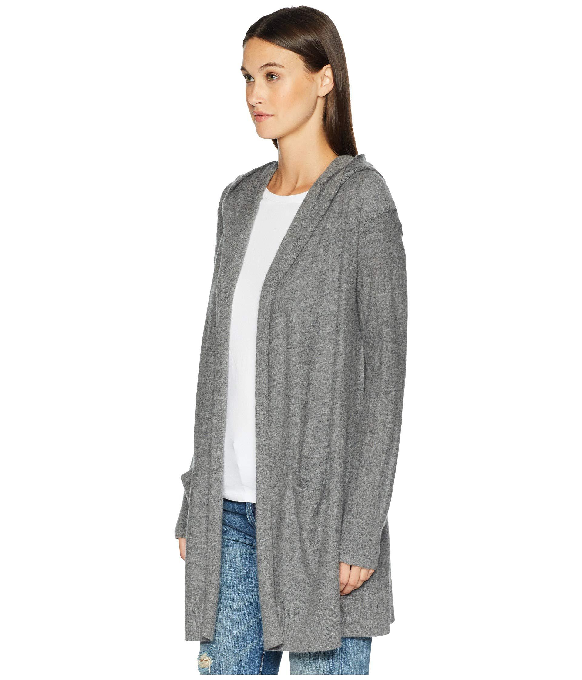 womens grey hooded cardigan