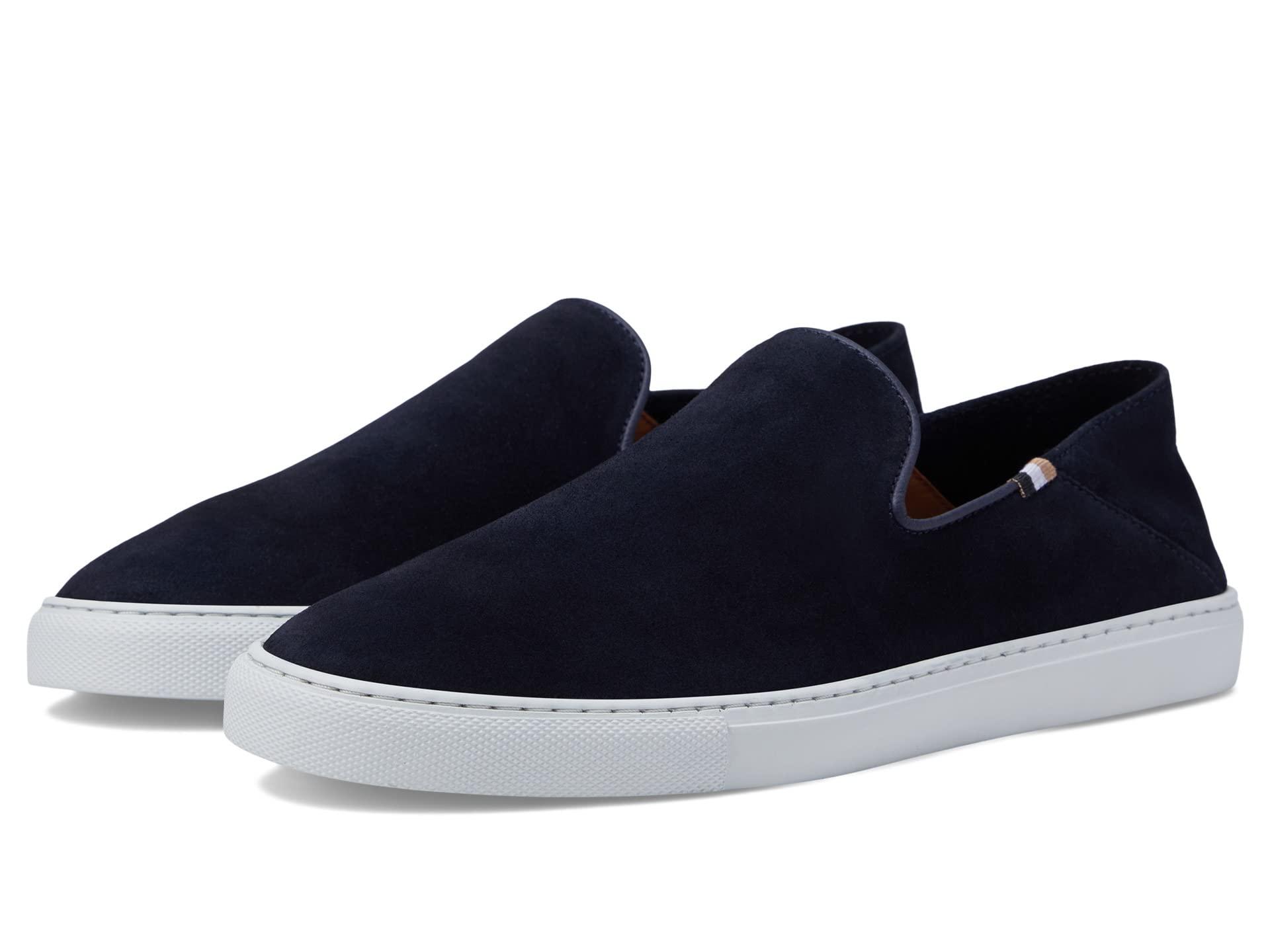 BOSS by HUGO BOSS Rey Suede Slip-on Loafers With Rubber Sole in Blue for  Men | Lyst