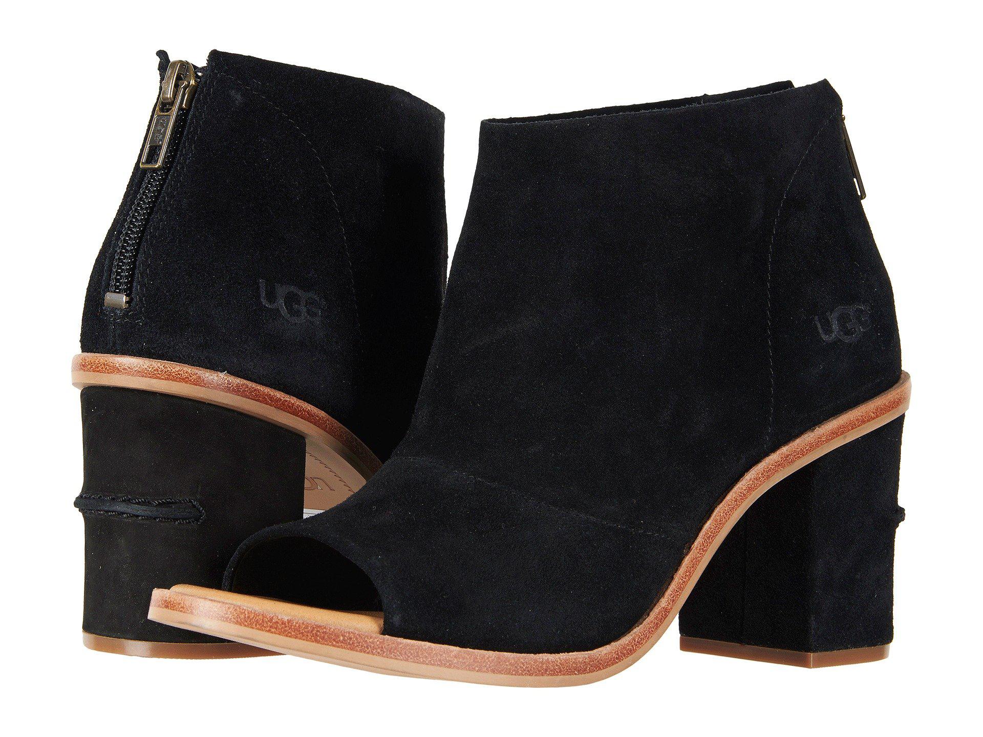 UGG Ginger Peep Toe Bootie in Black | Lyst