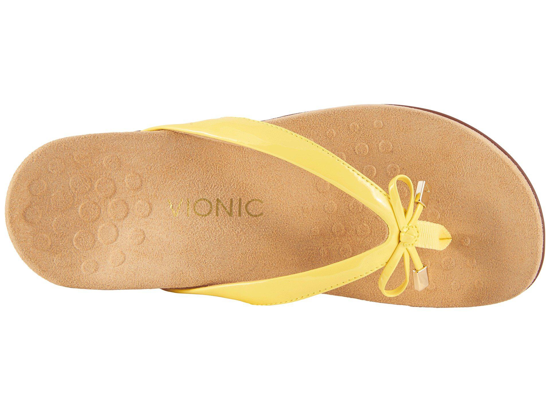yellow vionic sandals