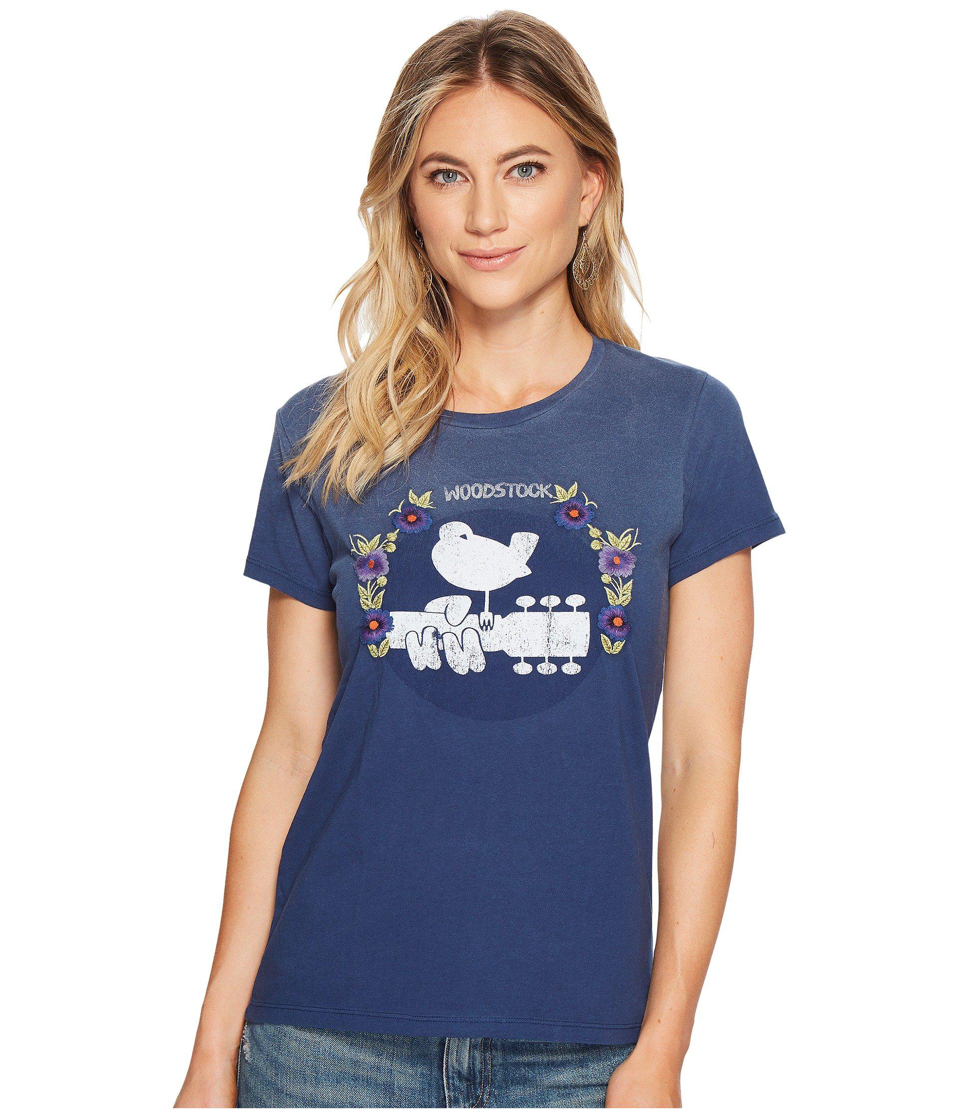 Cotton Embroidered Woodstock Tee 