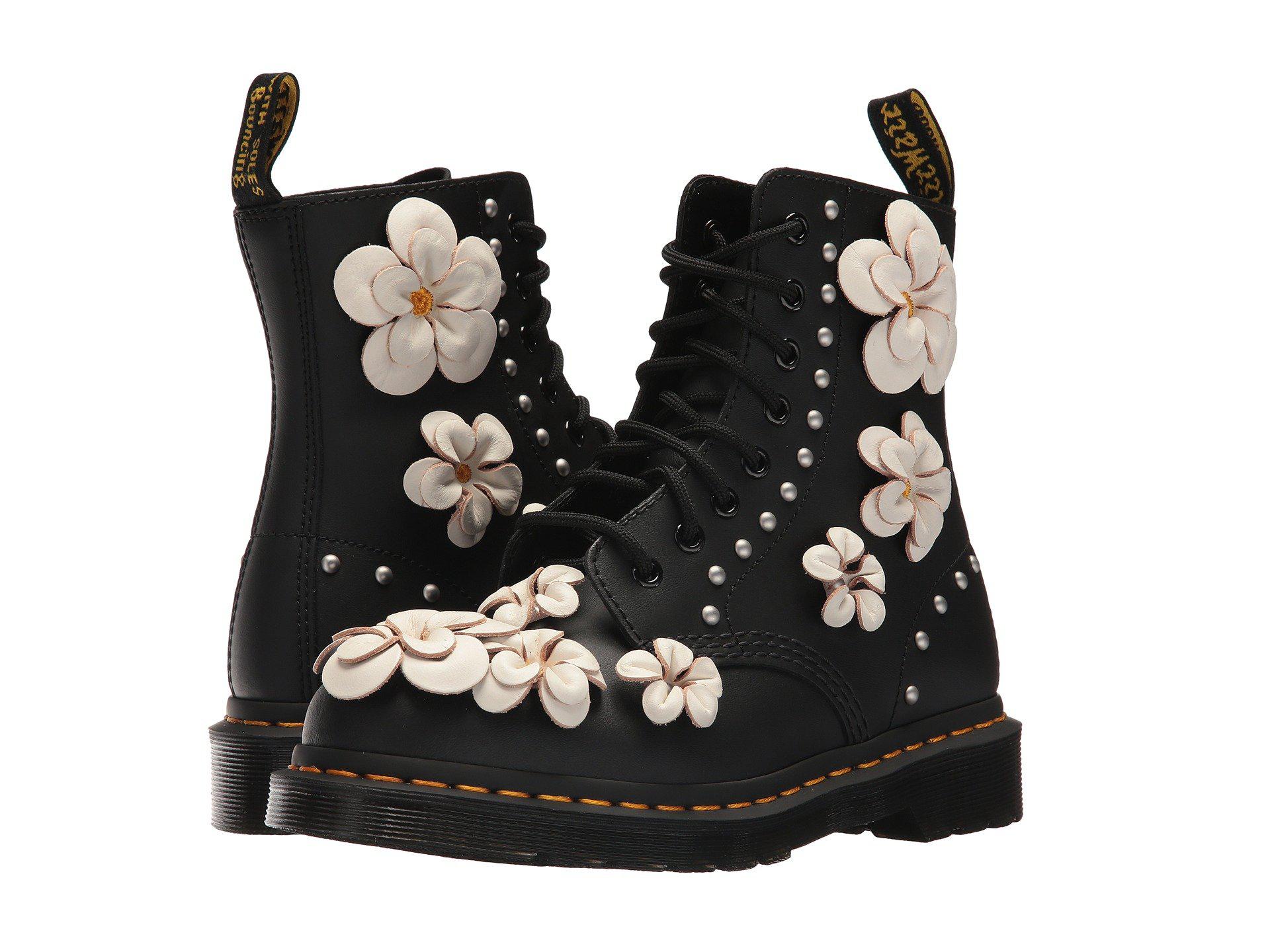 Dr. Martens 1460 Pascal Flower in Black | Lyst