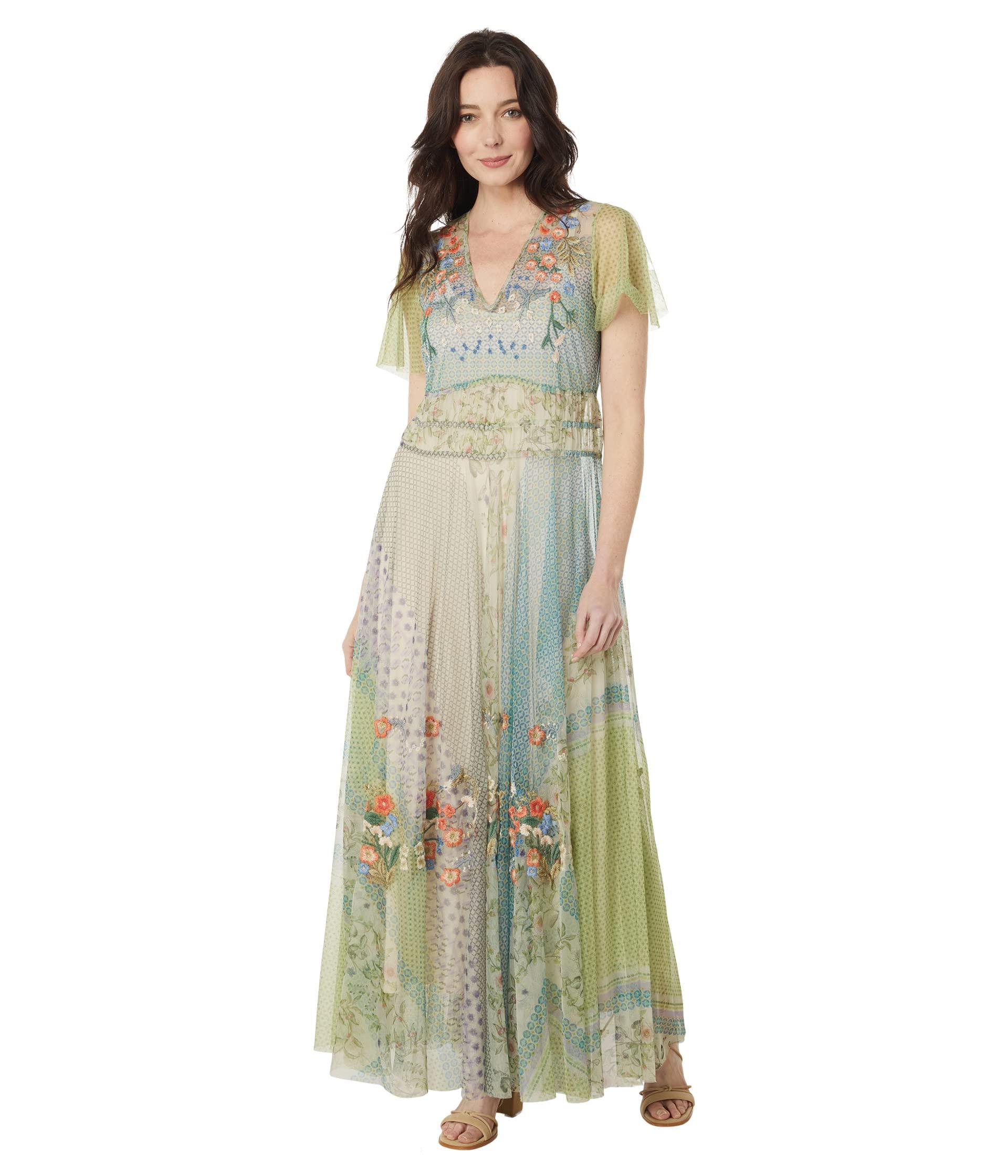 Johnny Was Winx Mesh Slip Dress in Green Lyst