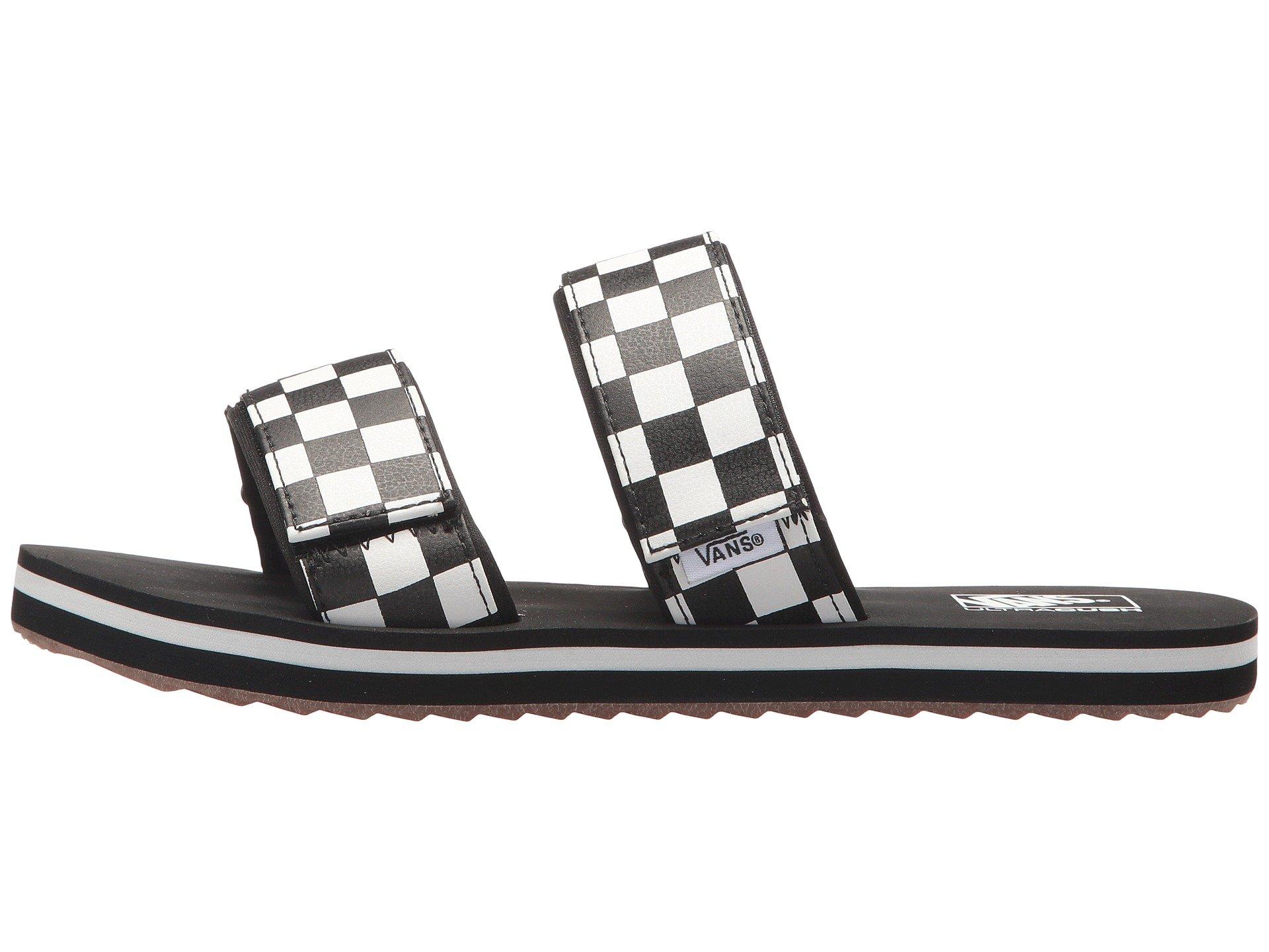 vans cayucas checkerboard womens slides