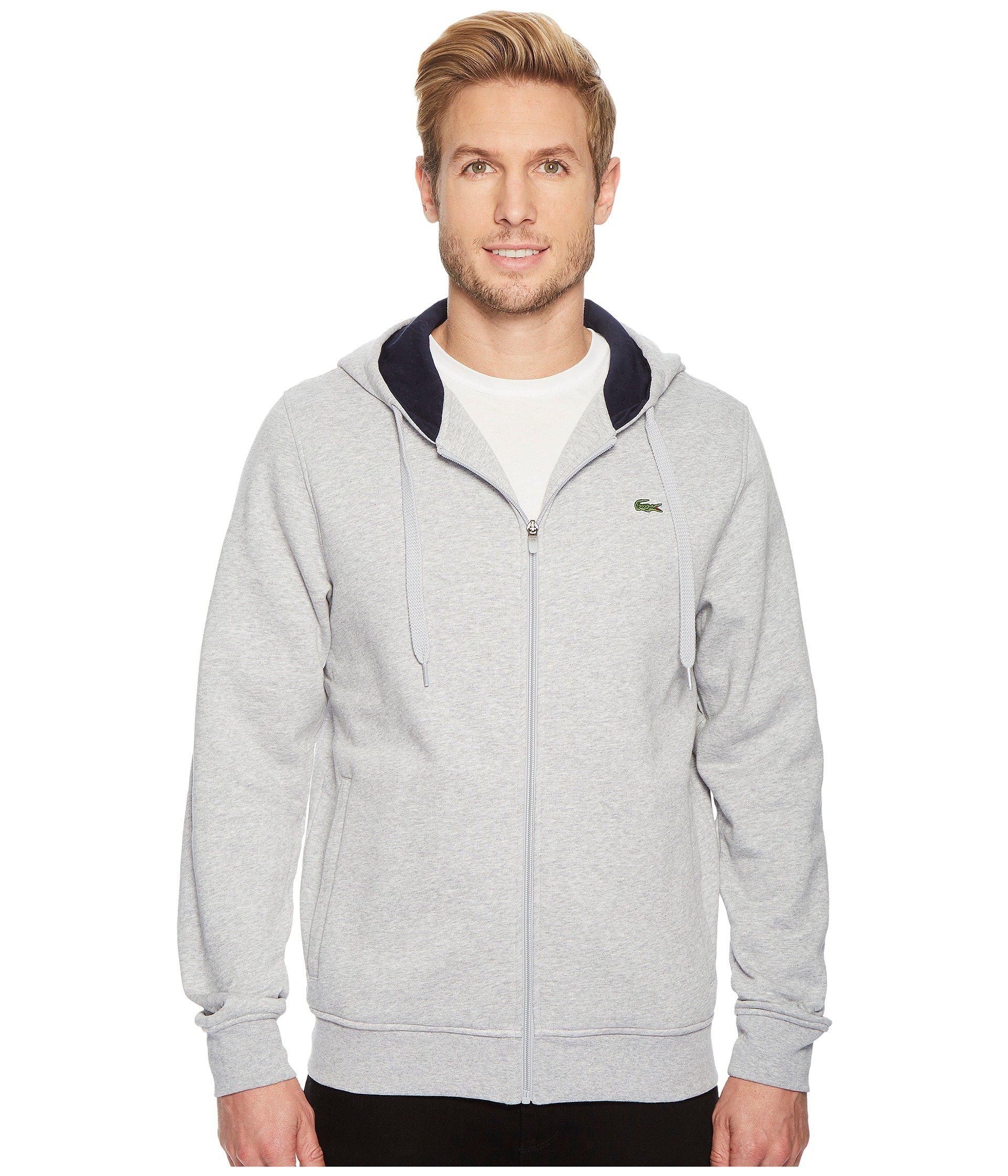lacoste men's full zip hoodie fleece sweatshirt