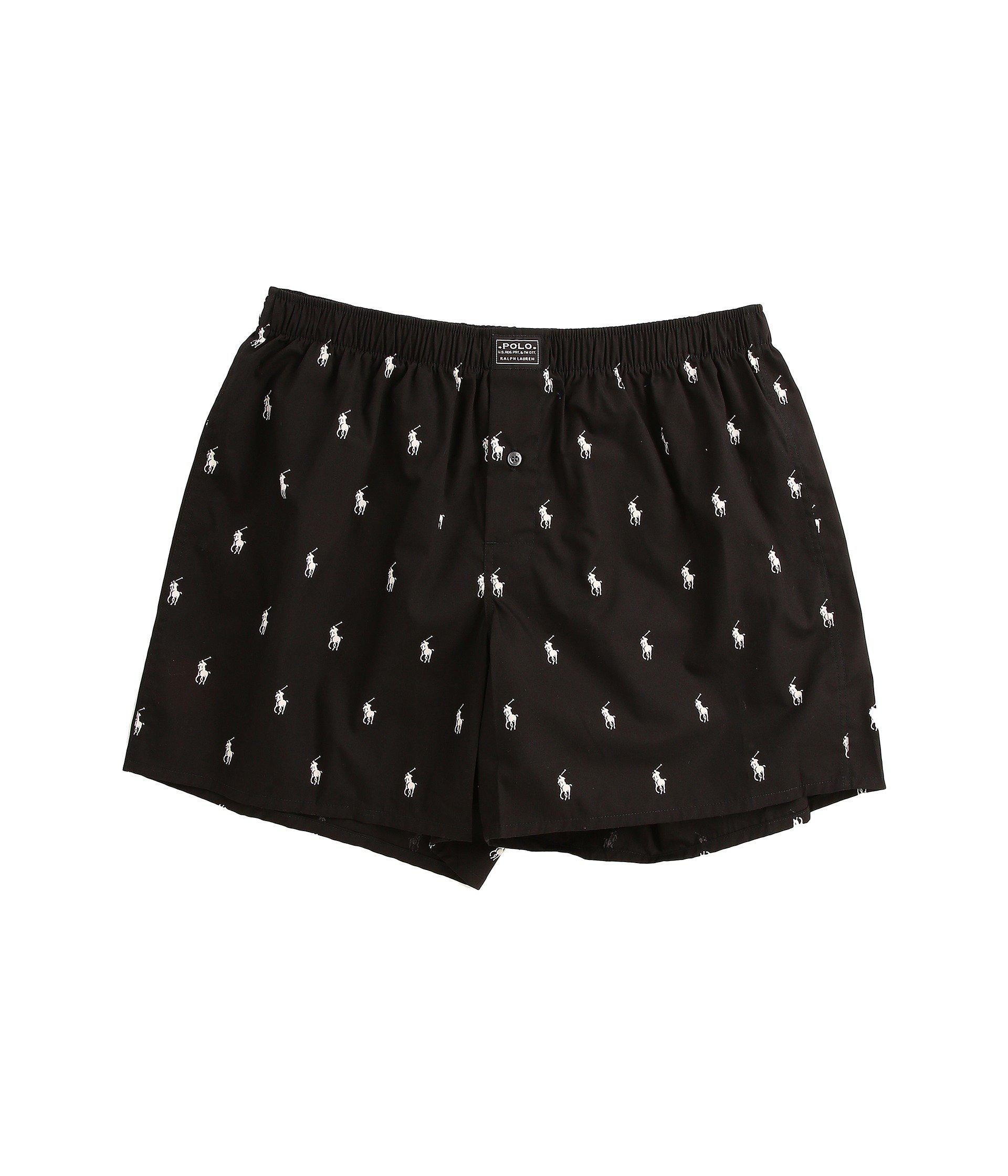 Polo Ralph Lauren Woven Boxer Shorts in Black for Men | Lyst