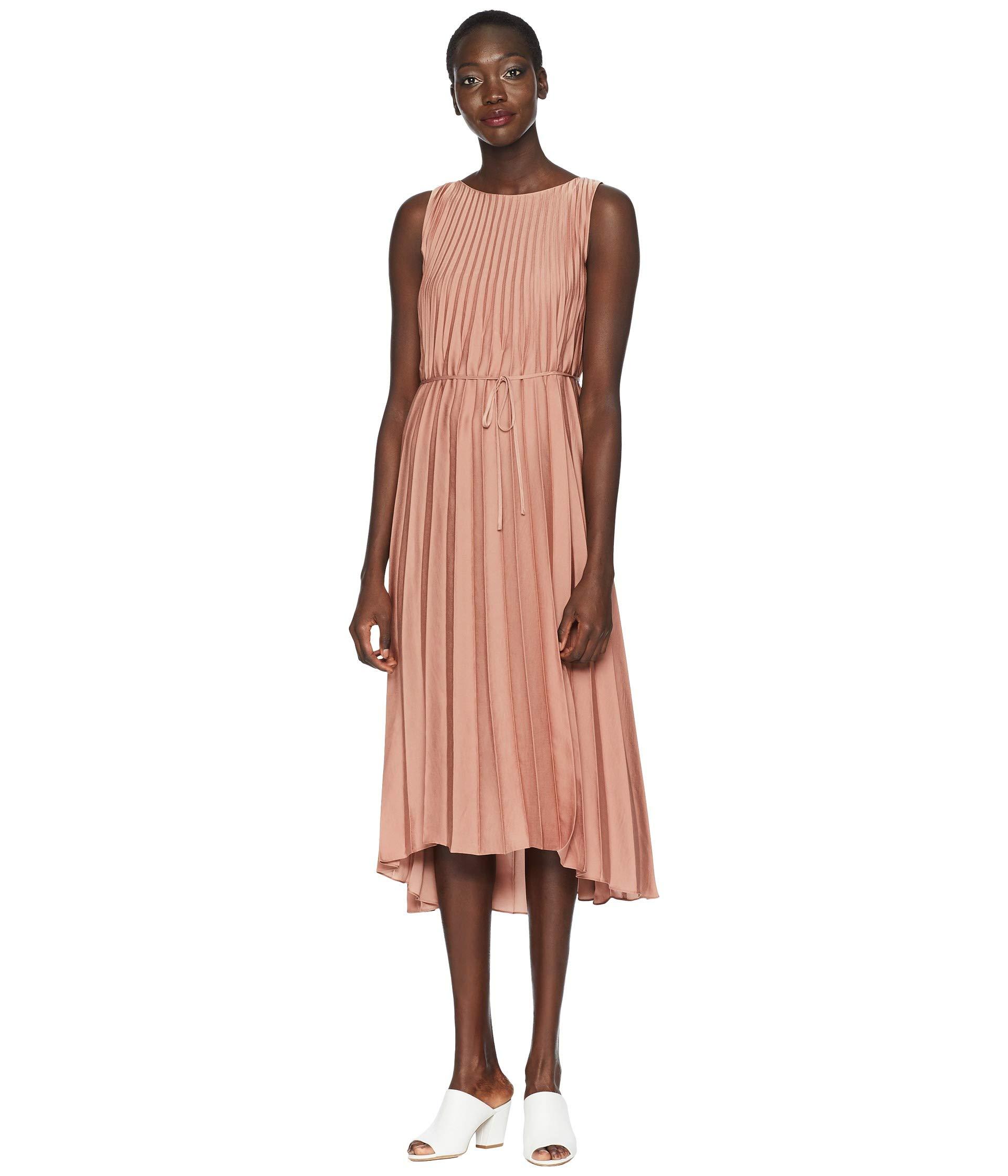 vince chevron pleated midi dress