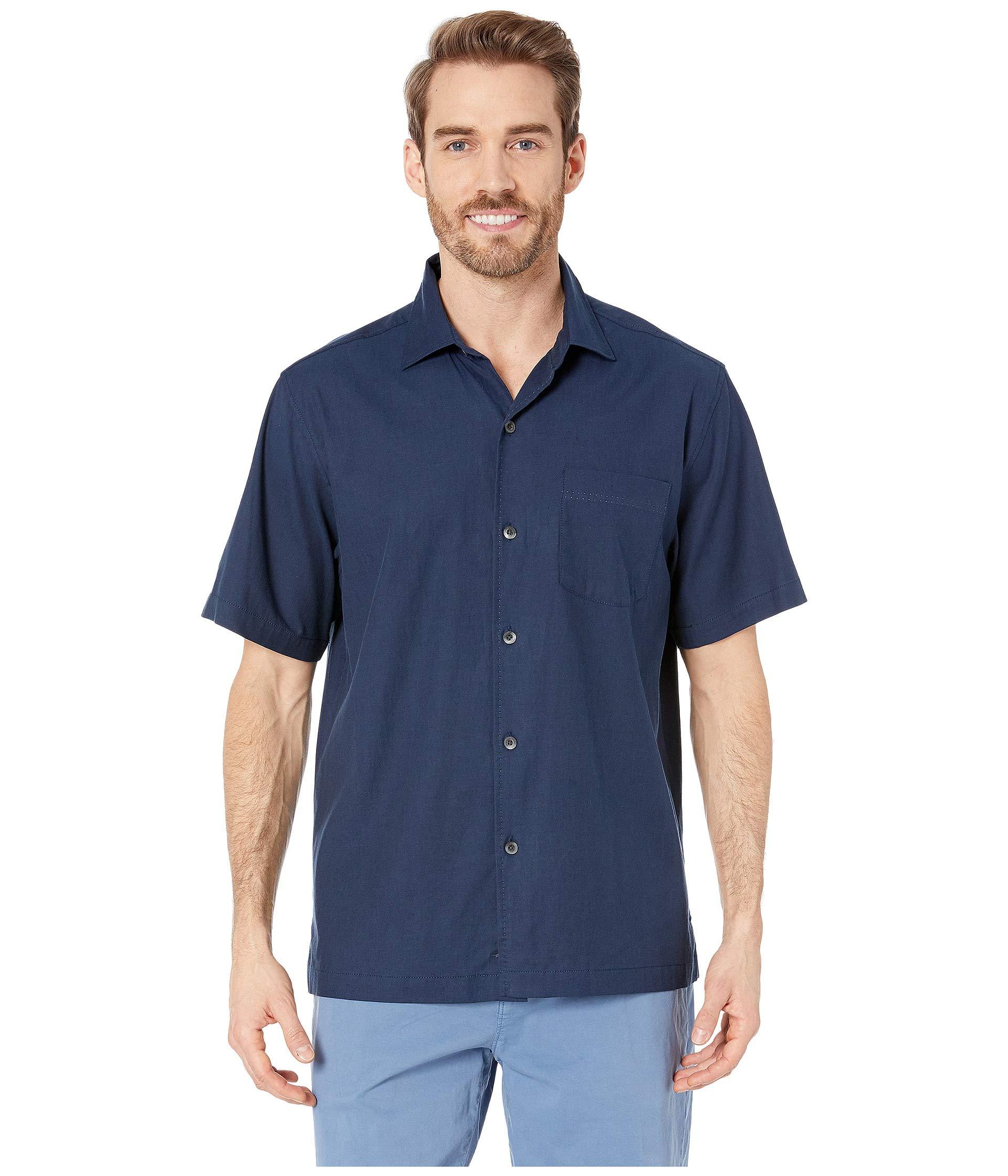 Tommy Bahama Silk Catalina Stretch Twill Shirt in Navy (Blue) for Men ...
