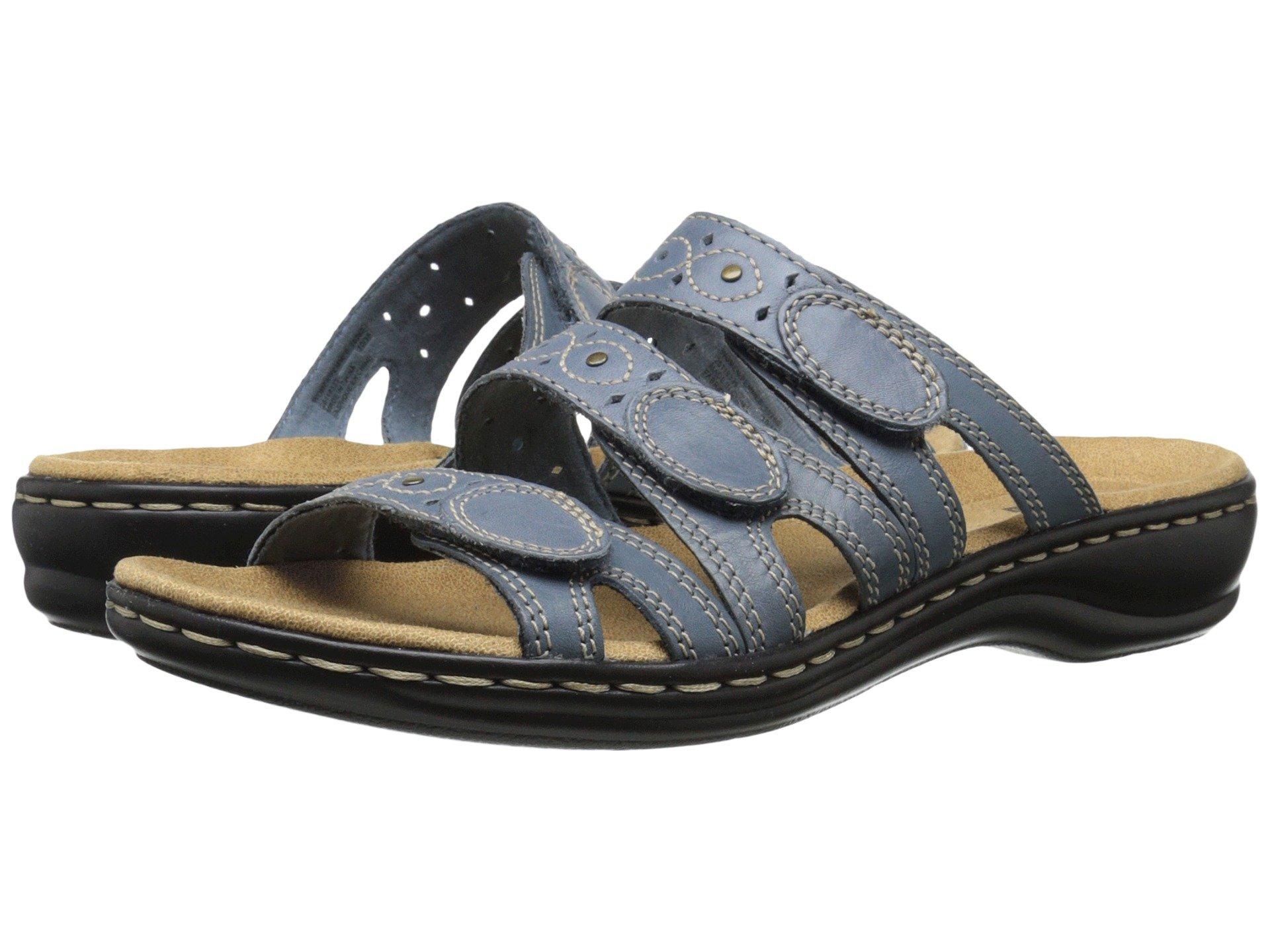 clarks leisa cacti slide sandals blue